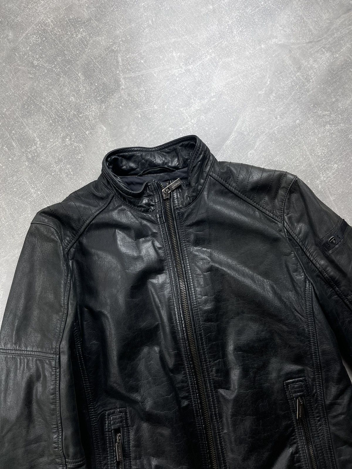 Strellson Strellson Leather Biker Zip Jacket 2000s Black Size US S / EU 44-46 / 1 - 6 Thumbnail