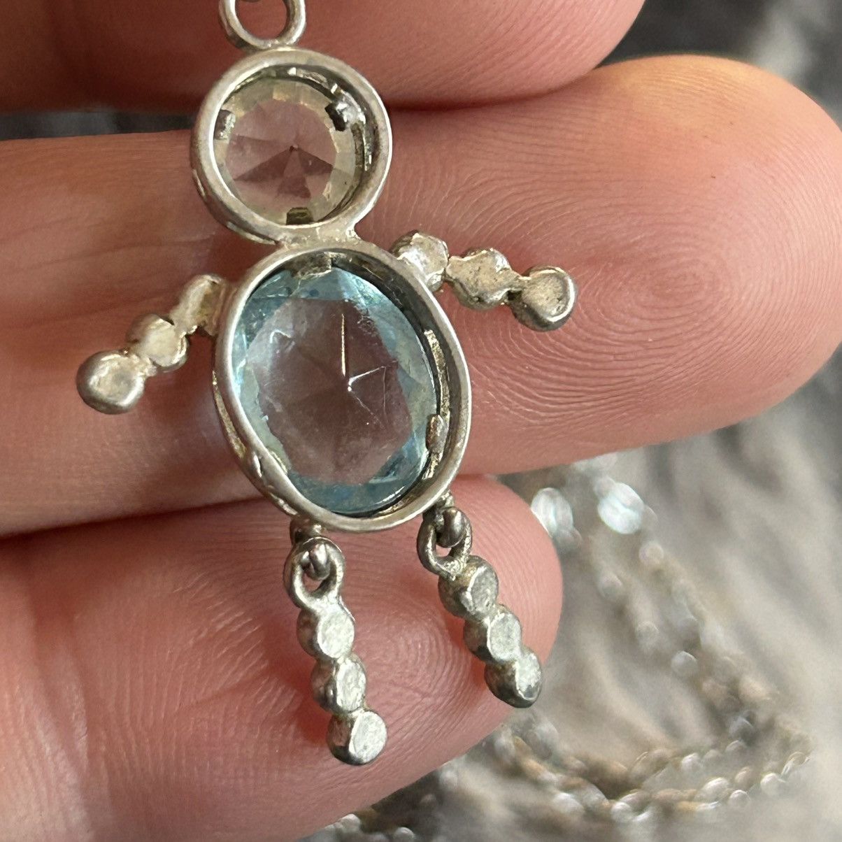Vintage Vintage articulated leg crystal man pendant necklace Size ONE SIZE - 6 Thumbnail