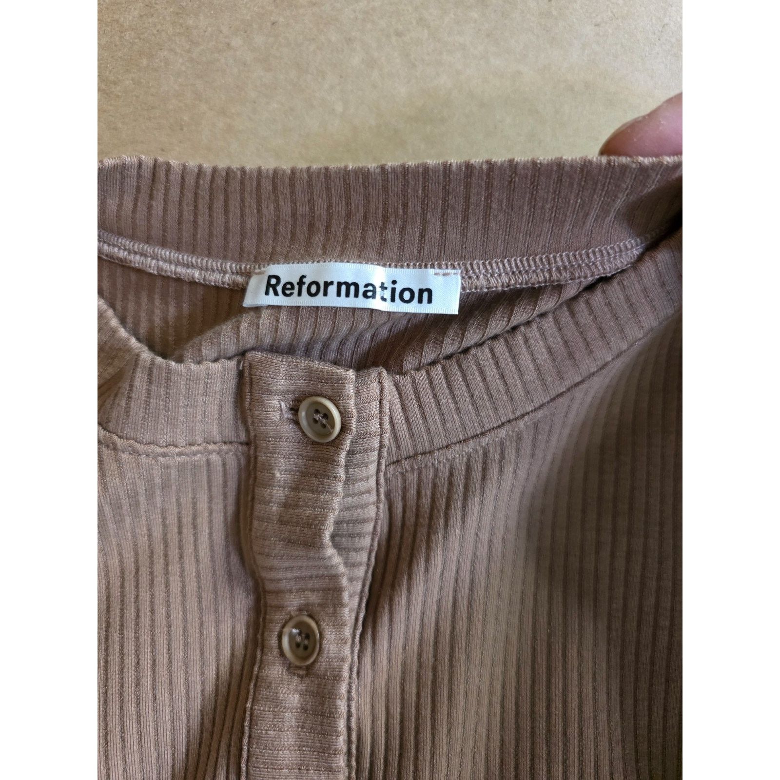 Reformation Reformation pant/cardigan set Clay sz M USA Made Size M / US 6-8 / IT 42-44 - 3 Thumbnail