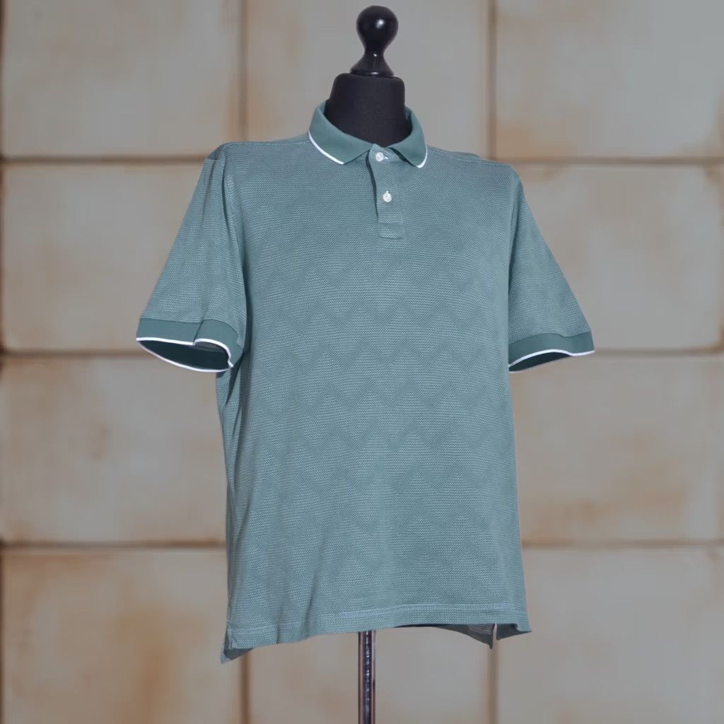 Eton Eton Polo Shirt Men Slim Fit Pique Cotton Short Sleeve Mint Green XL Polo Shirt Mens Green Slim Fit Casual Shirt Size US XL / EU 56 / 4 - 1 Thumbnail