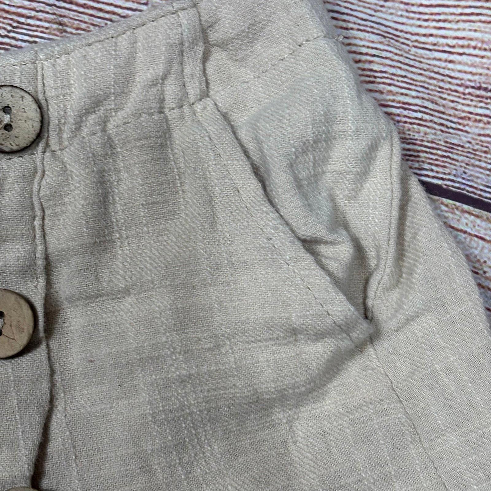 Other Girls Beige Linen Blend Skort with Button Detail Size 10/12 Size 24" / US 00 / IT 34 - 4 Thumbnail