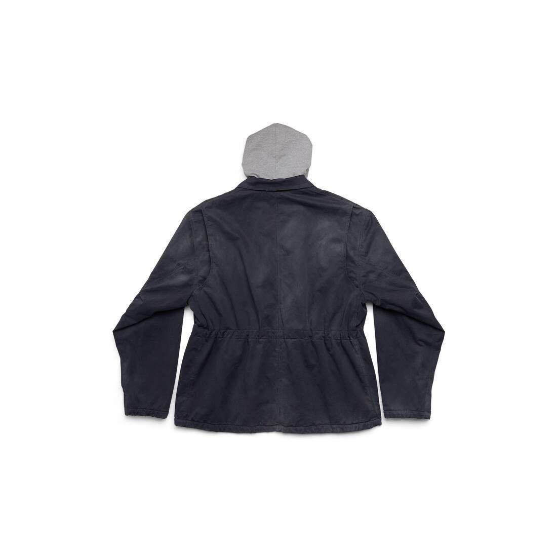 Balenciaga o1srvl11e0925 Double B Workwear Parka in Navy Size US M / EU 48-50 / 2 - 2 Thumbnail