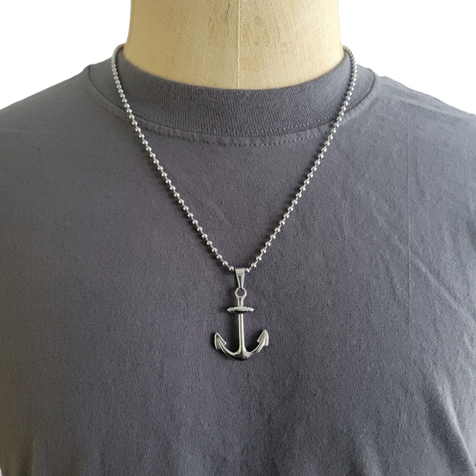 Macys LEGACY for MEN by Simone Sm Mens Anchor Pendant Stainless Size ONE SIZE - 2 Thumbnail