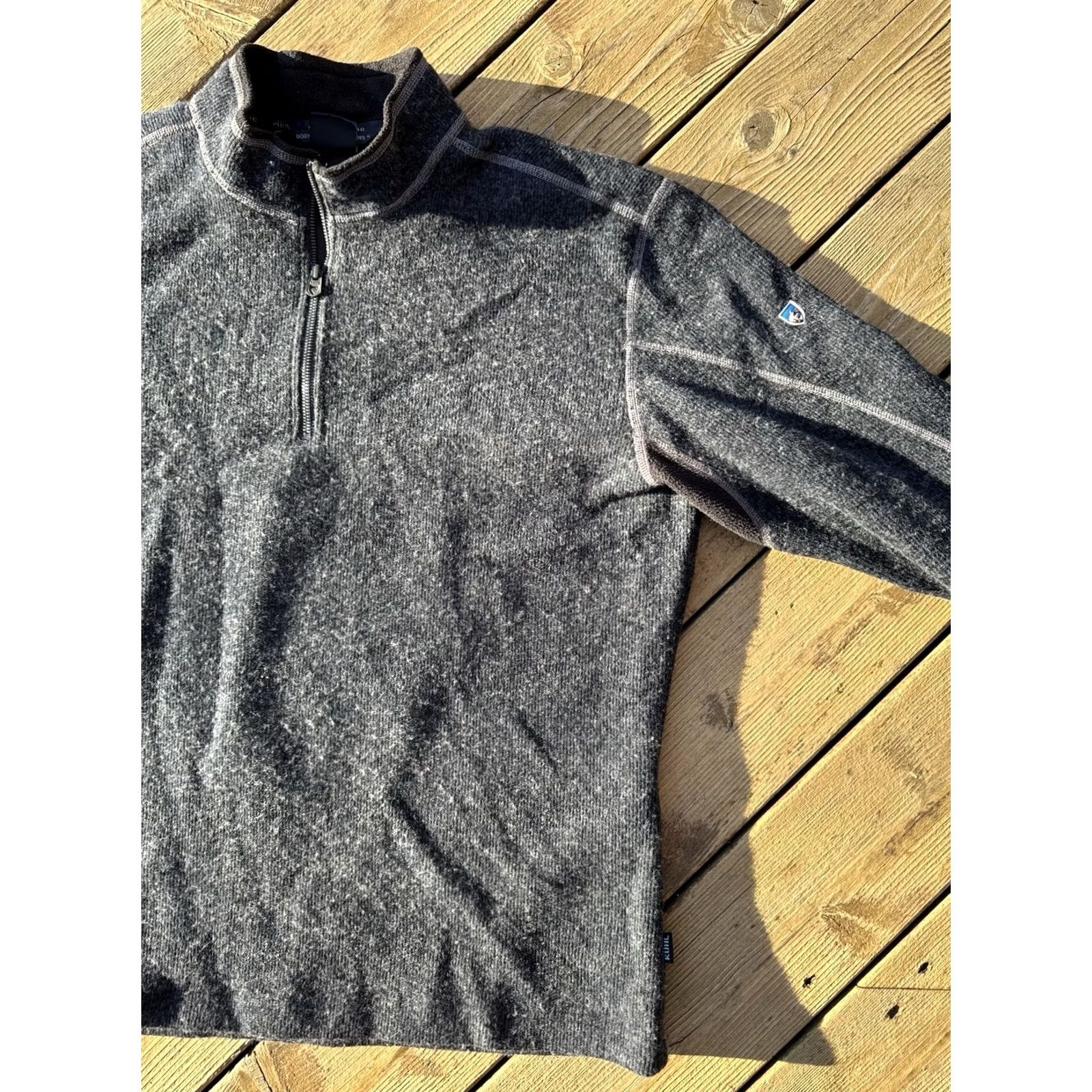 Vintage Kuhl 1/4 Zip Fleece Pullover XL ThermoKore Wool Blend Outdoor Hiking Shirt Mens Size US XL / EU 56 / 4 - 3 Thumbnail