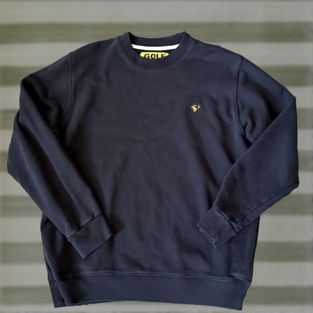 Golf Wang Bee Embroidered Crew Neck Sweatshirt — Black, Men's