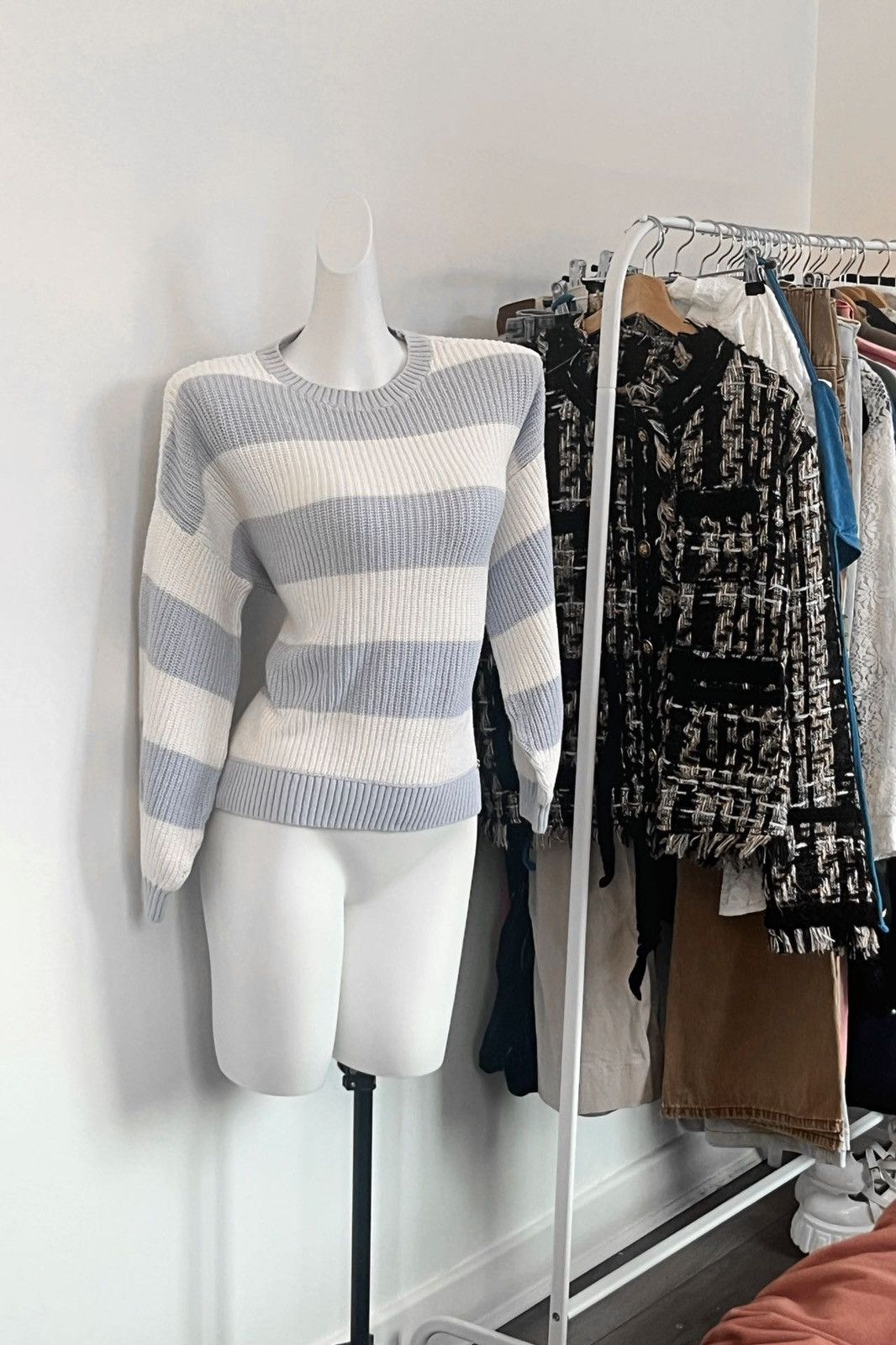 Hollister Blue and white striped knitted sweet sweater Size S / US 4 / IT 40 - 1 Preview