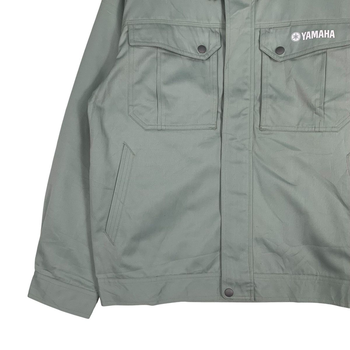 Japanese Brand YAMAHA Work Uniform Jacket Light Green #1261-C57 Size US L / EU 52-54 / 3 - 5 Thumbnail