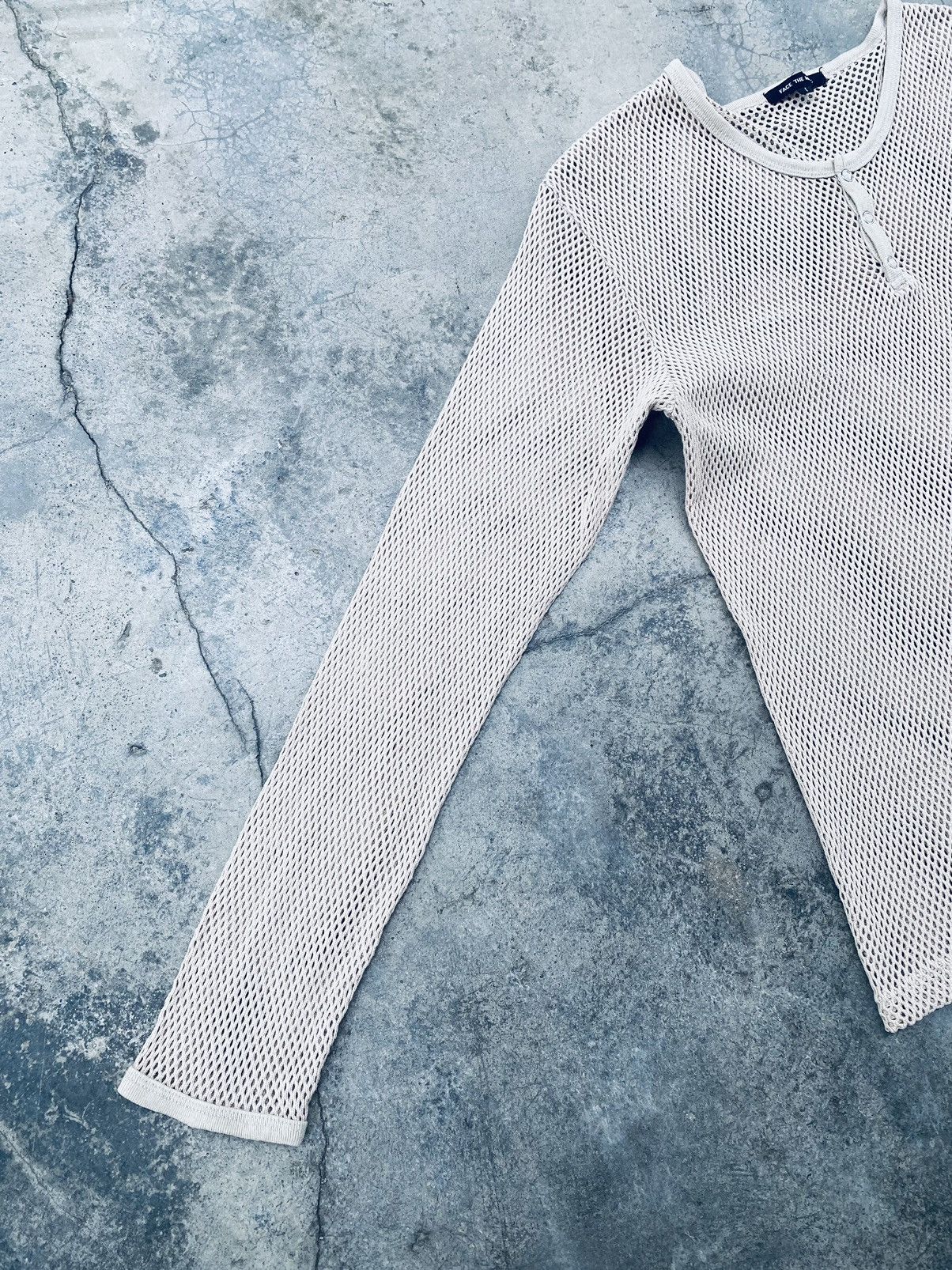 Japanese Brand Vintage Y2k Face The Music Mesh Henley Long Sleeve Size US S / EU 44-46 / 1 - 8 Thumbnail