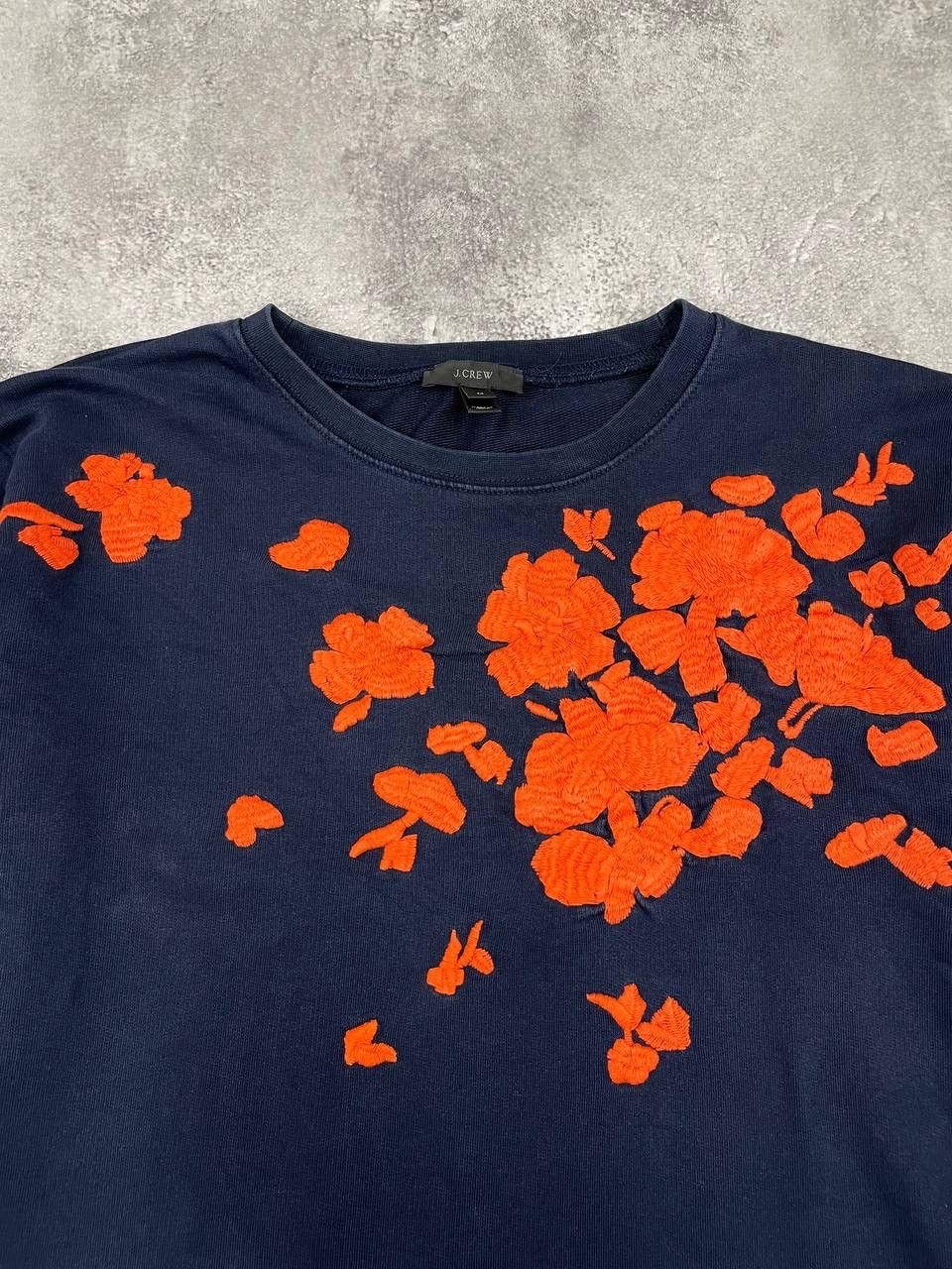 J.Crew J.Crew Women Floral Sweatshirt Navy Crewneck Pullover Size M Size M / US 6-8 / IT 42-44 - 2 Thumbnail