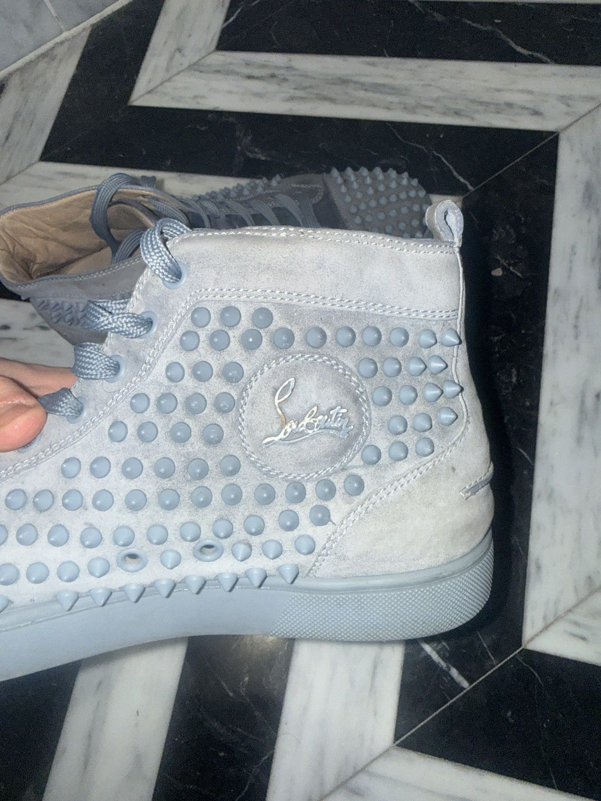 Christian Louboutin Louboutin Shark Spiked High Top Sneakers Size US 9.5 / EU 42-43 - 3 Thumbnail