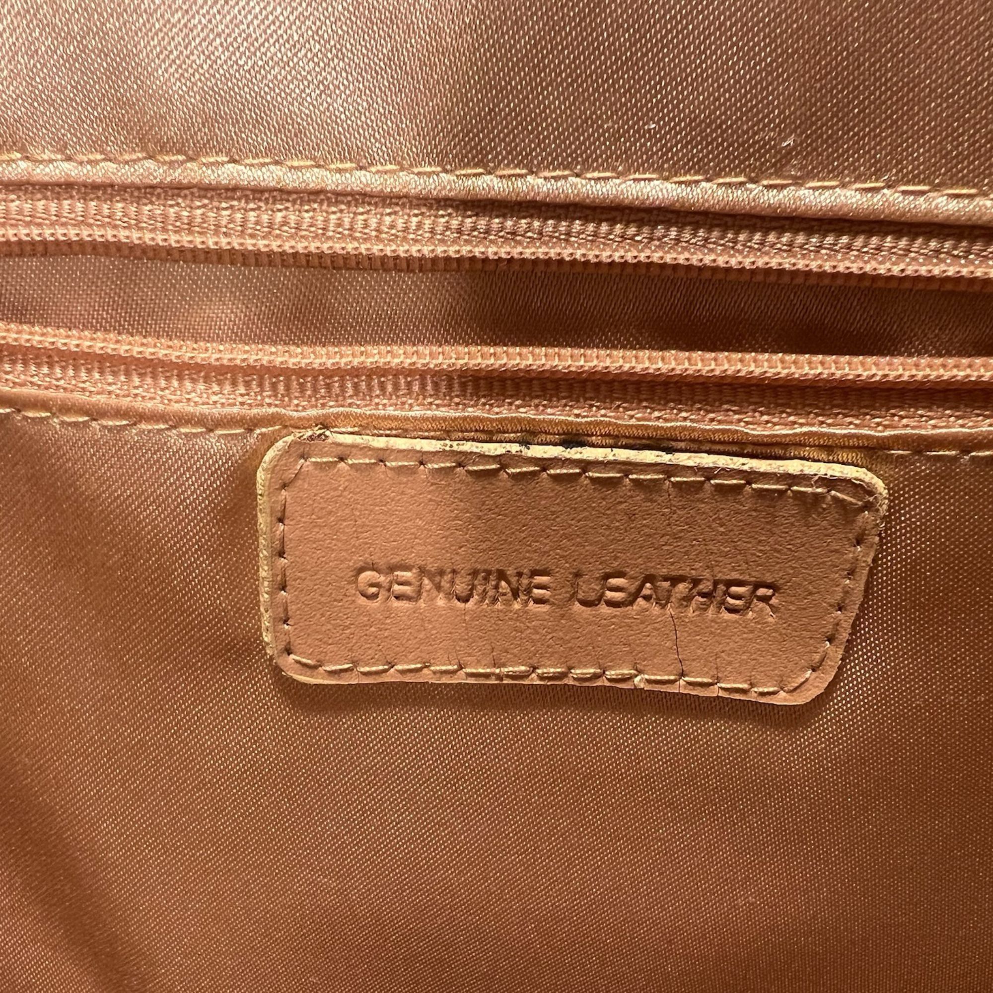 Other Tan Genuine Leather Handbag With Long Straps & Gold-Tone Har Size ONE SIZE - 7 Thumbnail