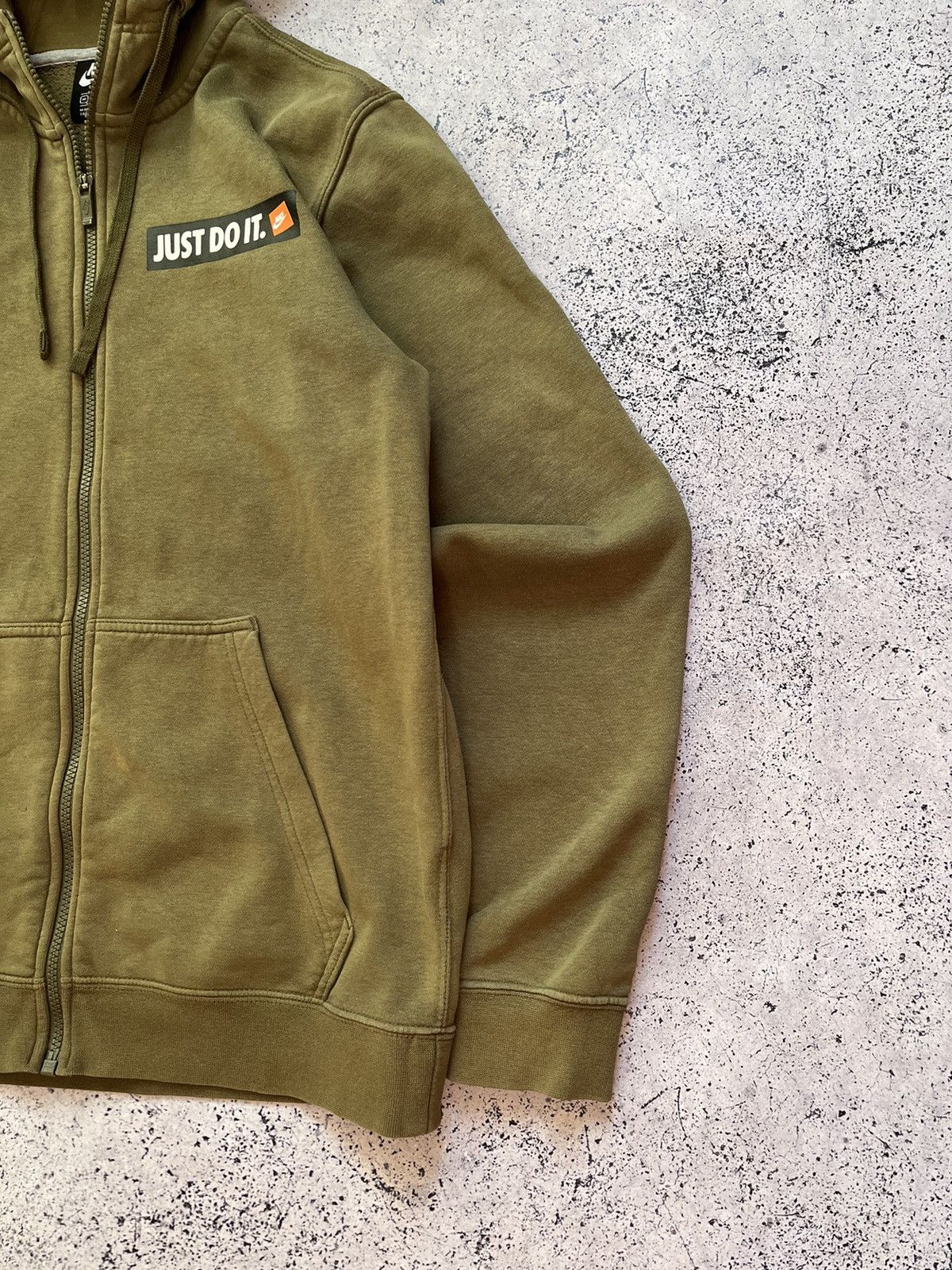 Nike × Vintage Vintage Nike Zip Hoodie Embroidered Logo Khaki Drill Y2K USA Size US M / EU 48-50 / 2 - 2 Thumbnail
