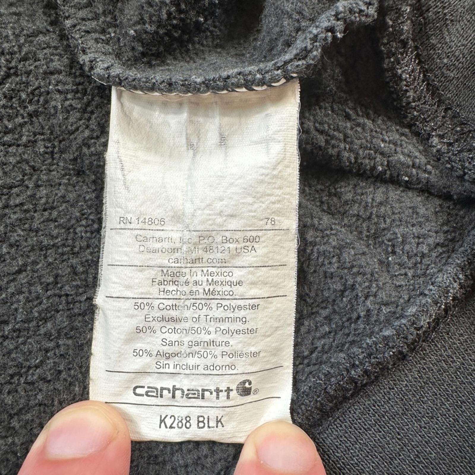 Carhartt Carhartt K288 Hoodie XL Original Fit Black Workwear Sleeve Size US XL / EU 56 / 4 - 5 Thumbnail