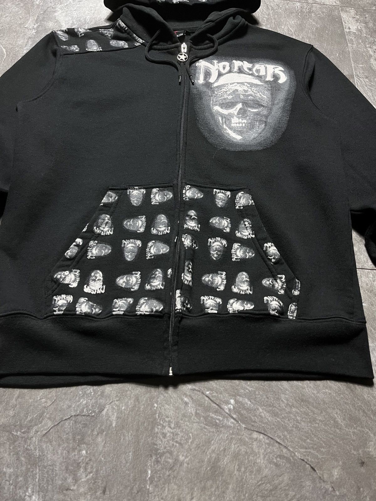 No Fear No Fear Skull Bones Zip Hoodie Japanese Vintage 90s Y2k Size US S / EU 44-46 / 1 - 2 Thumbnail