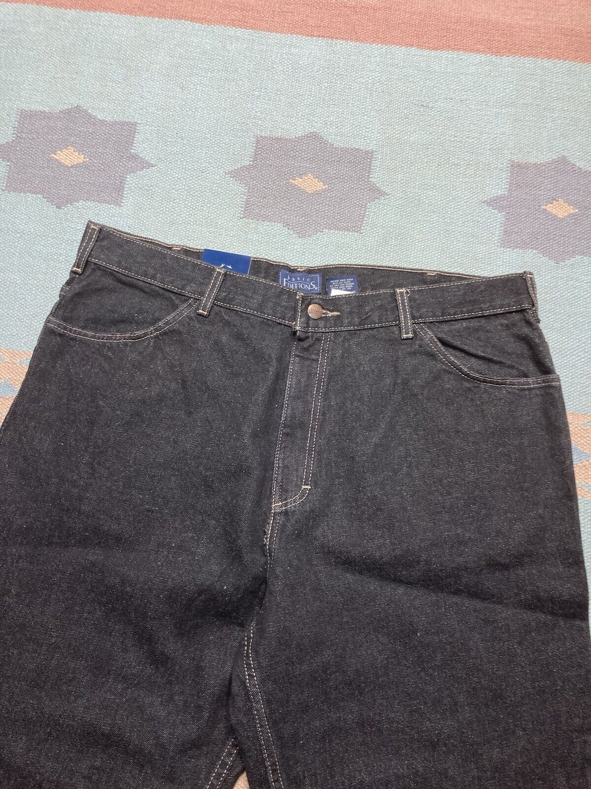Basic Editions × Vintage y2k baggy jeans black goth grunge skater deadstock NWT 38x32 Size US 38 / EU 54 - 6 Thumbnail