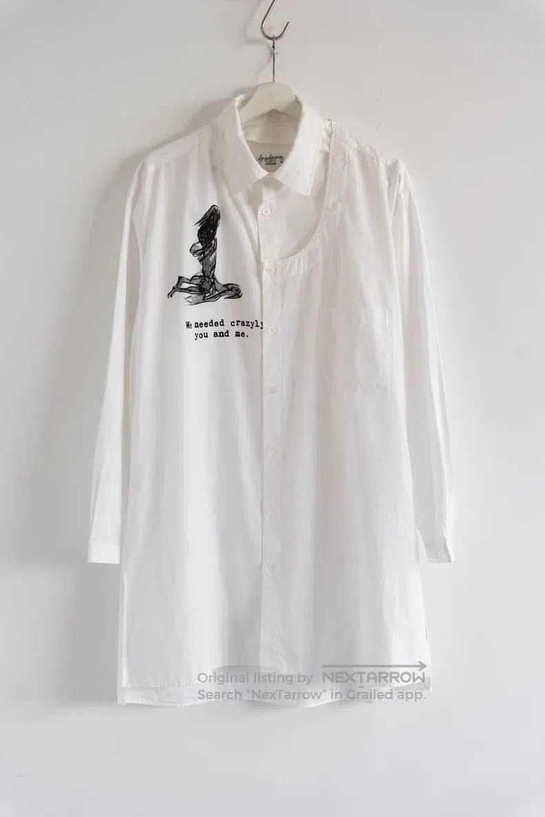 Yohji Yamamoto YOHJI YAMAMOTO Back Hand-drawn White Shirt Size US M / EU 48-50 / 2 - 1 Thumbnail