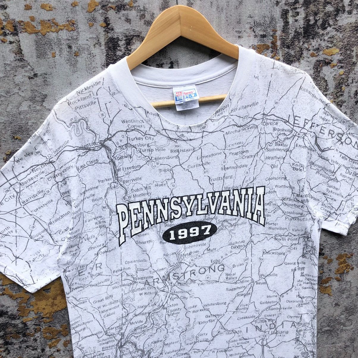 Vintage Pennysylvania 1997 Map Shirt Full Print