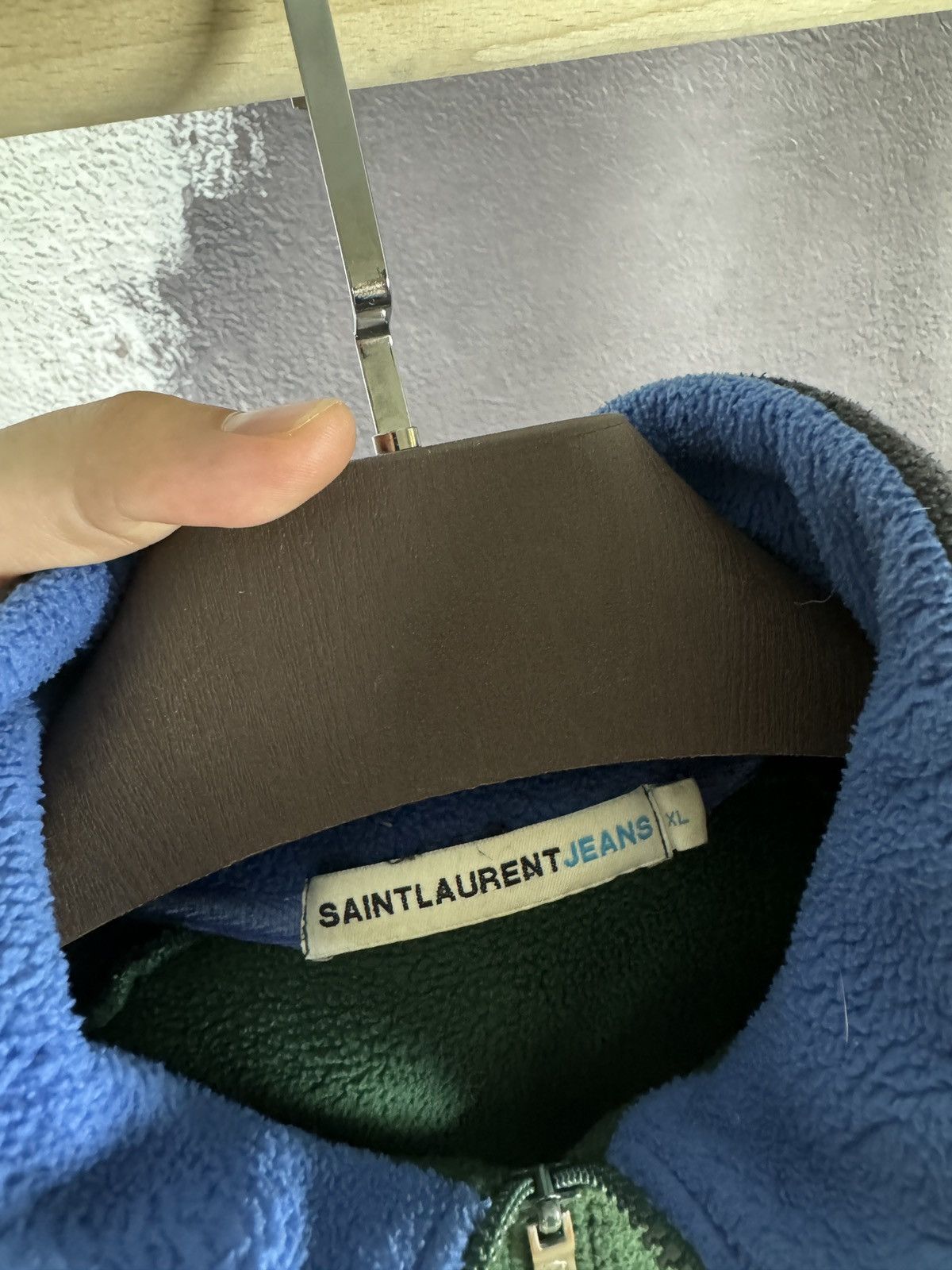 Vintage Saint Laurent Jeans vintage 1/4 zip pullover fleece sweater Size US XL / EU 56 / 4 - 10 Thumbnail
