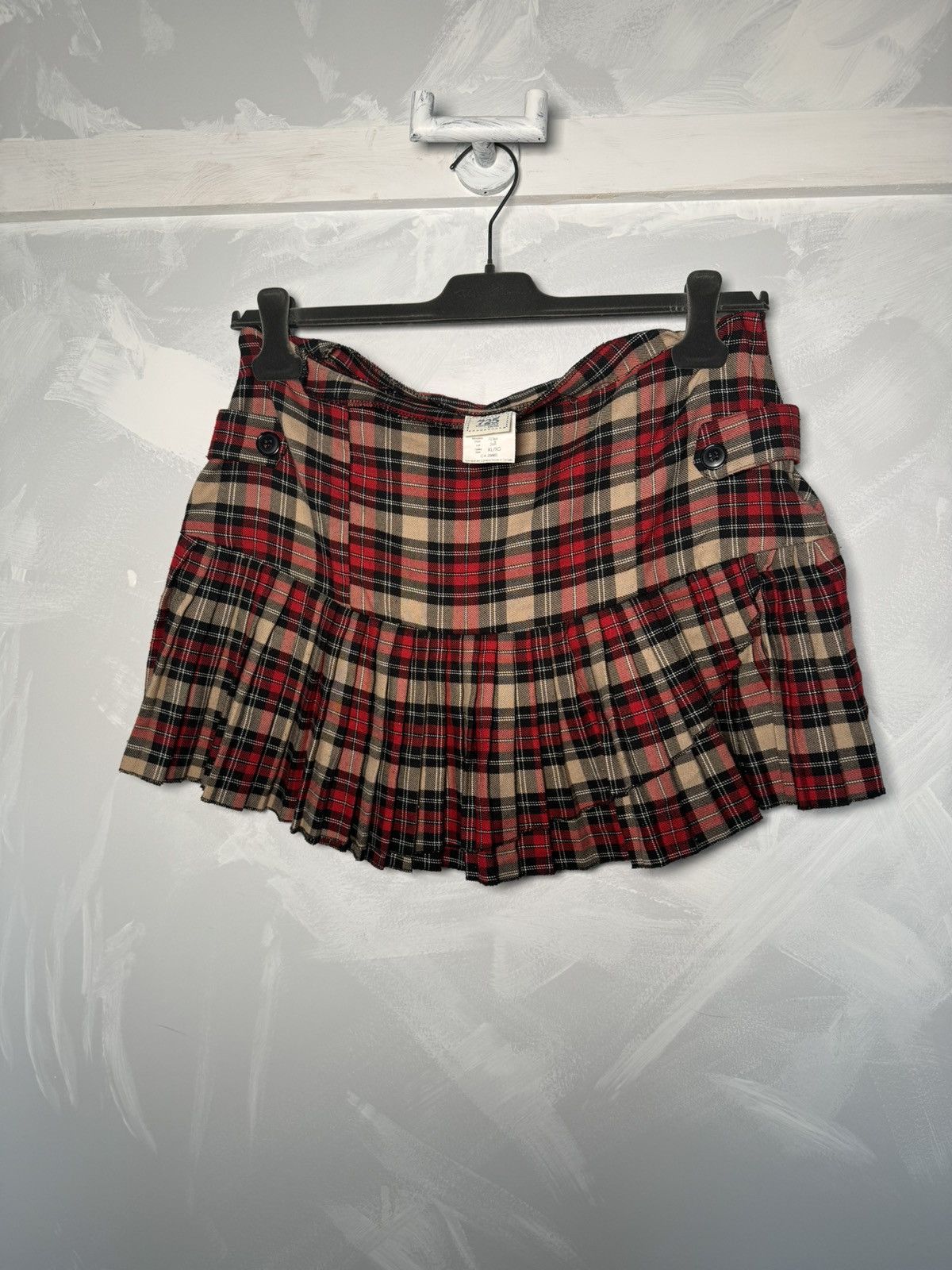 Vintage 725 Vintage Plaid Mini Skirt Y2K Stripper Skirt Size 32" / US 10 / IT 46 - 1 Thumbnail