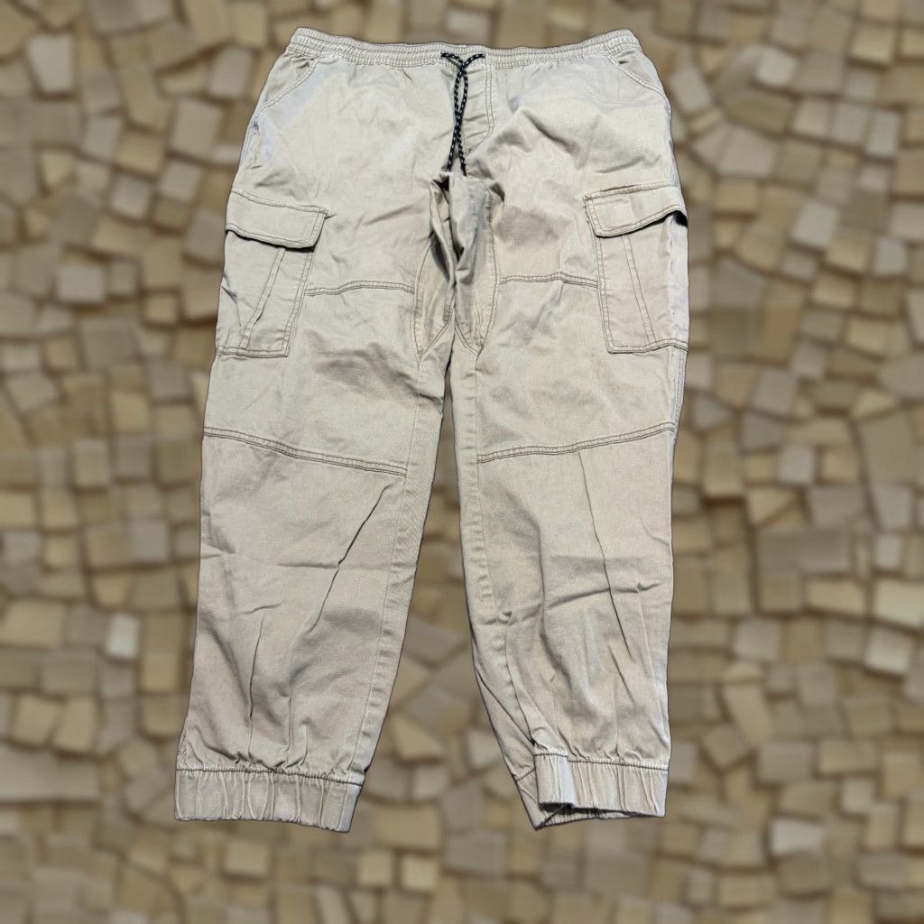 George George Pants Male XL Brown Pull On Khaki Tie Waist Pockets Regular Inseam 27in Khakis Size US 36 / EU 52 - 1 Thumbnail