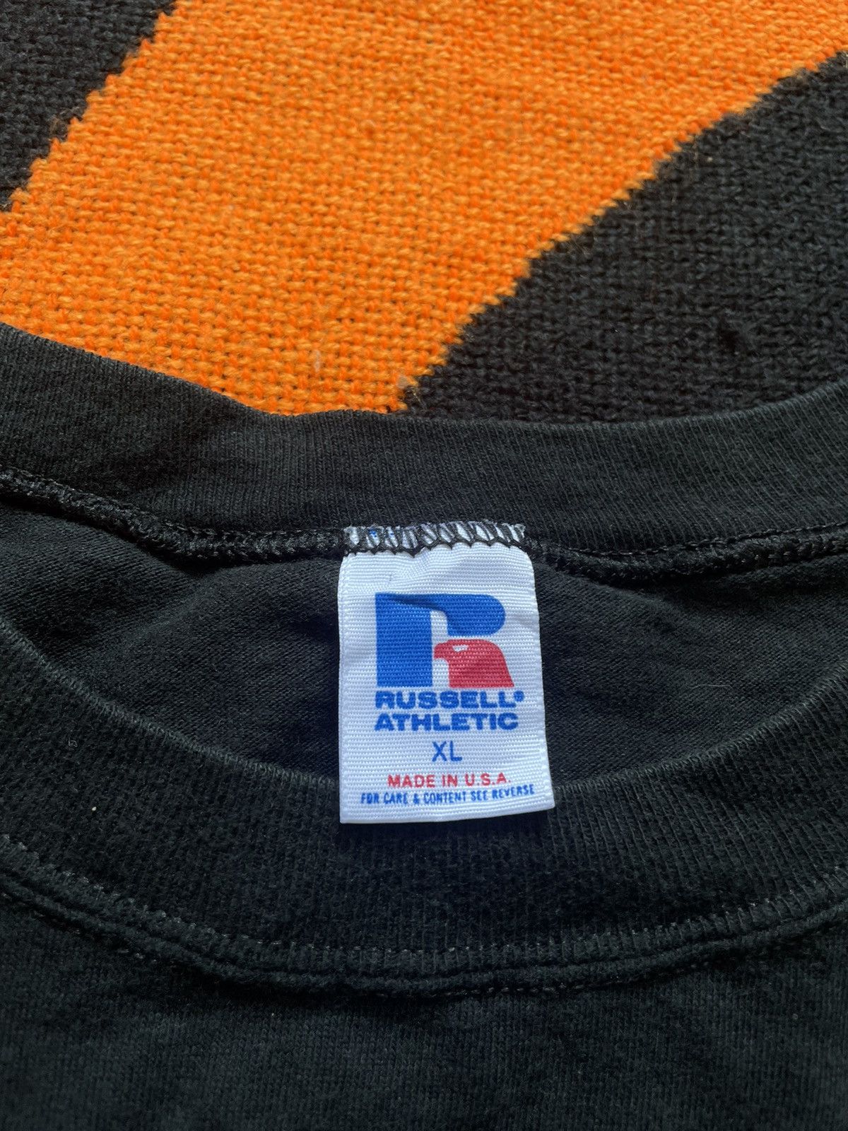 Russell Athletic × Vintage Vintage Russell Athletic AFA Black T-shirt 90s Size US XL / EU 56 / 4 - 3 Thumbnail
