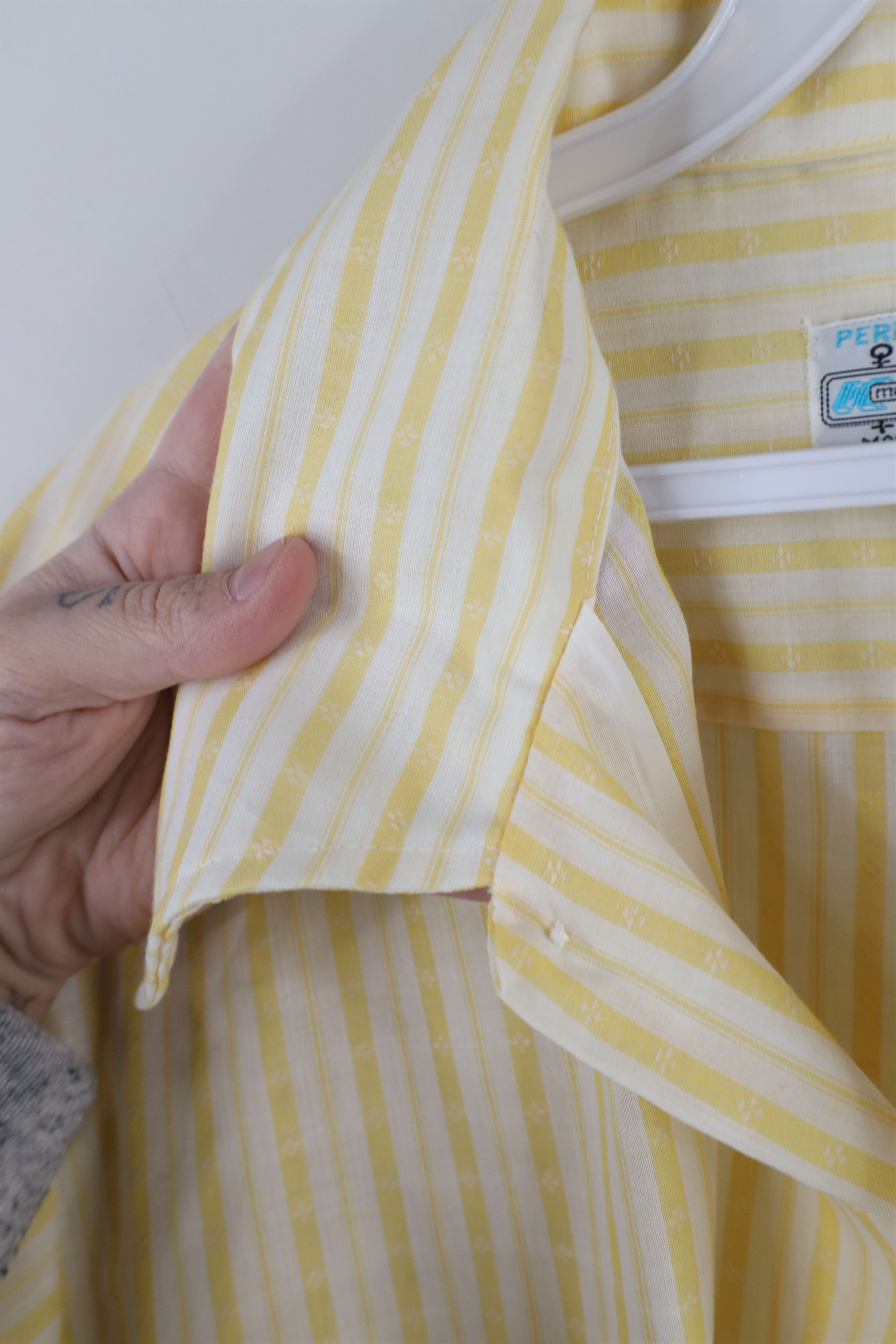 Vintage Vintage 60s 70 Rockabilly Sheer Collared Button Shirt USA Size US XL / EU 56 / 4 - 8 Thumbnail