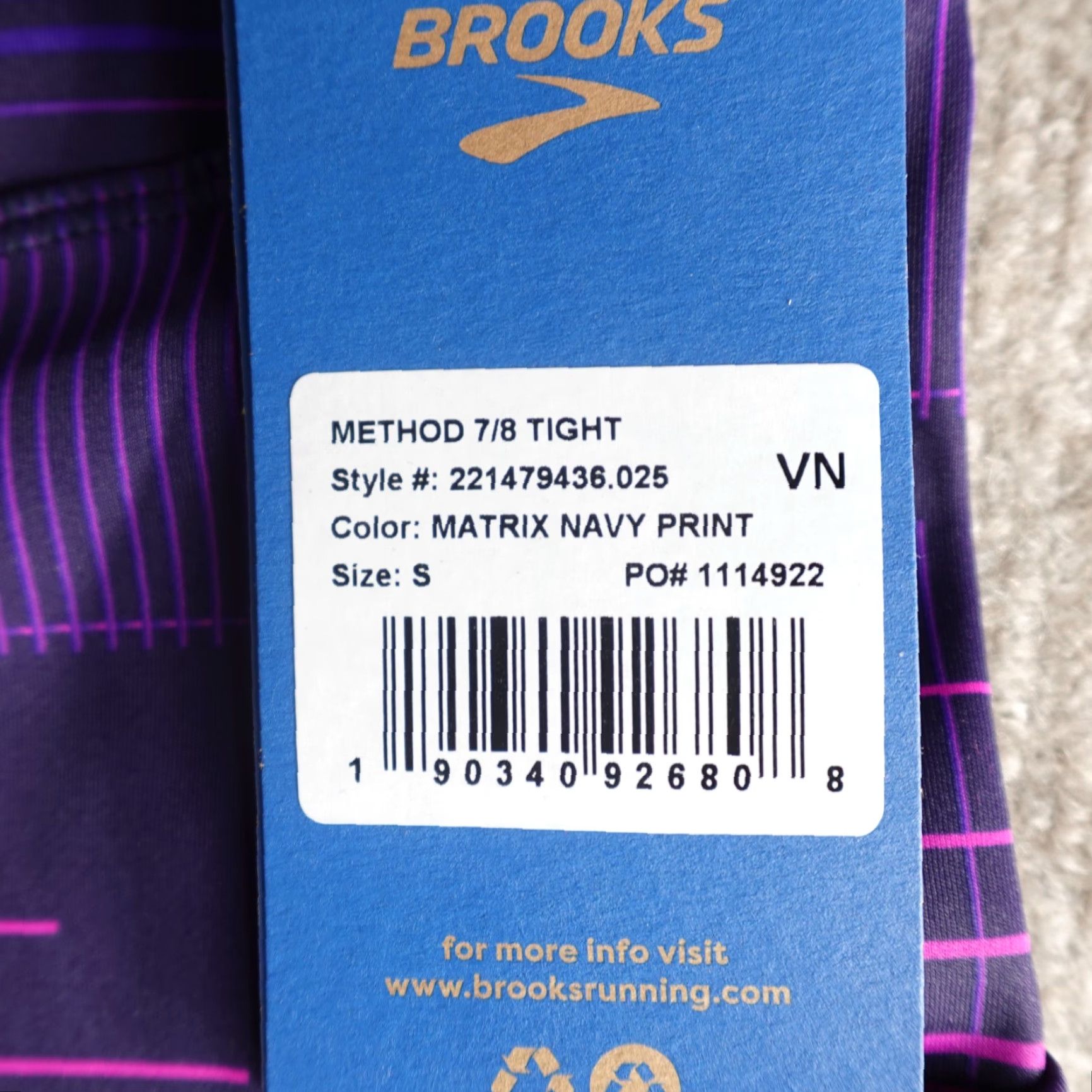Brooks Brooks Womens Tights Small Blue Method 7/8 Matrix High Waisted NEW Size 28" / US 6 / IT 42 - 5 Thumbnail