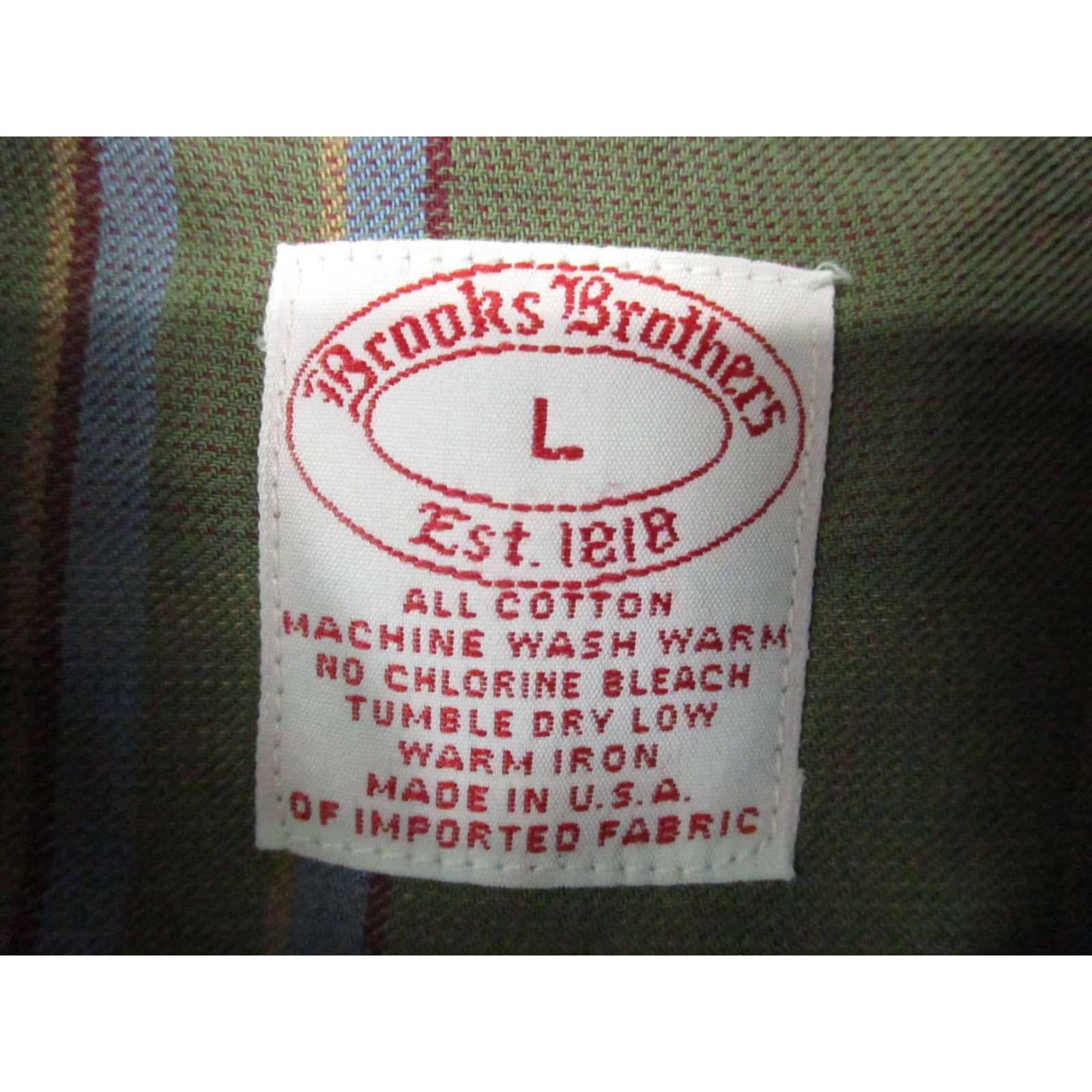 Brooks Brothers Brooks Brothers Shirt Mens Large Green Plaid Button Down Made USA Pocket Classic Size US L / EU 52-54 / 3 - 4 Thumbnail