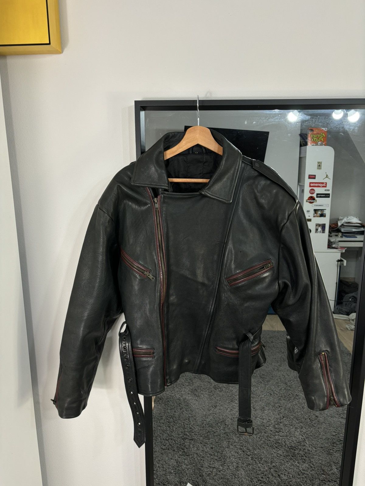 Genuine Leather × Japanese Brand 2000s Vintage Japanese Cropped Real Leather Bomber Jacket Size US M / EU 48-50 / 2 - 1 Thumbnail