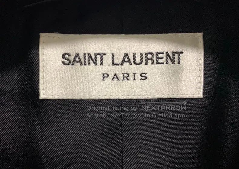 Saint Laurent Paris Saint Laurent Paris Black Striped Double Breasted Peak Lap Size US S / EU 44-46 / 1 - 3 Thumbnail