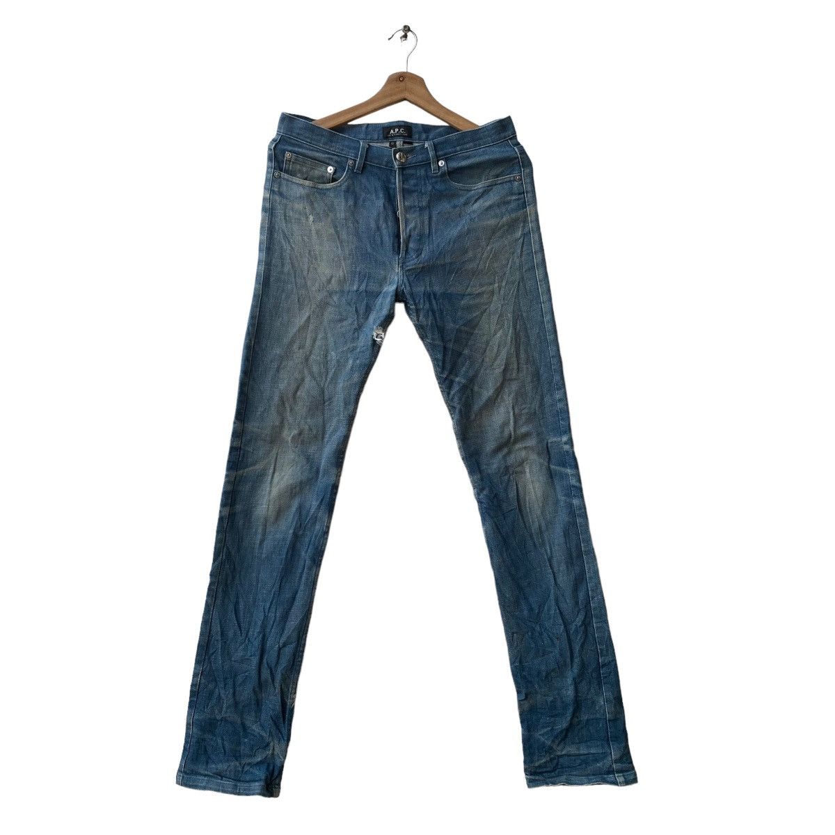 image of A P C Skinny Stretchable Jean in Blue, Men's (Size 30)