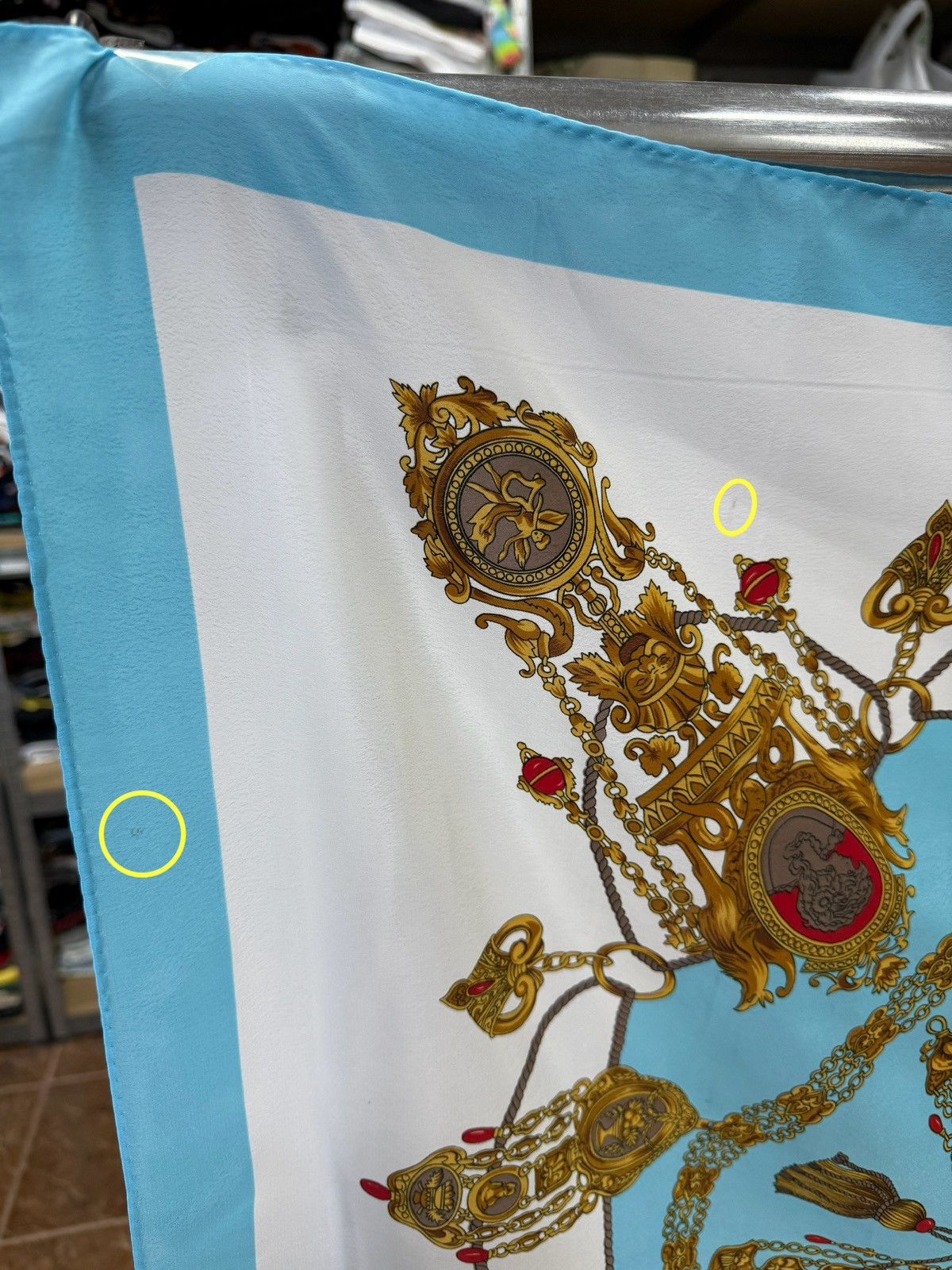 Hermes 🇫🇷 Vintage 90s Hermes Paris Baroque Chain Silk Scarf Luxury Size ONE SIZE - 12 Thumbnail
