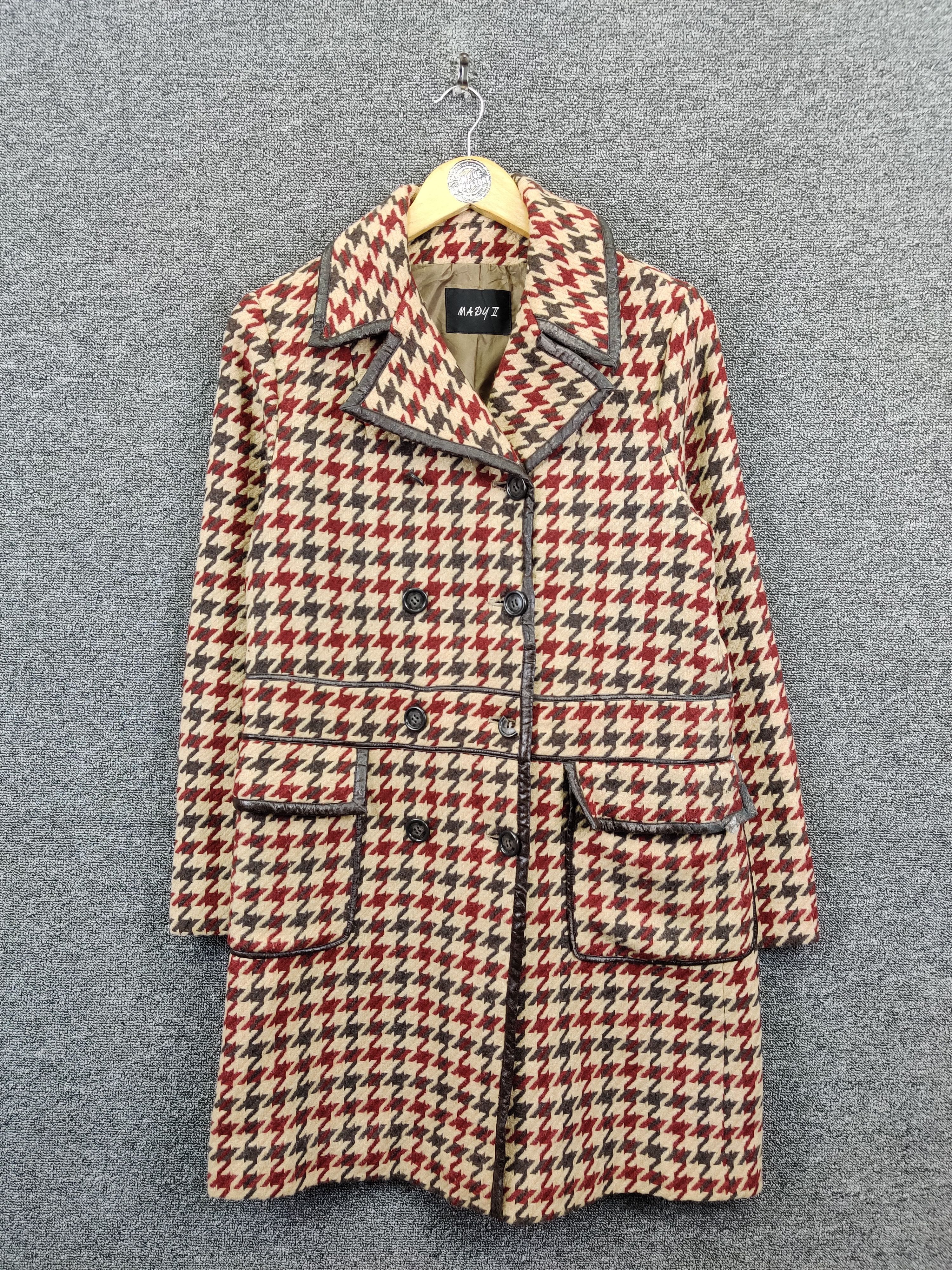 Japanese Brand Vintage Mady II Houndstooth Long Coat Jacket Size US M / EU 48-50 / 2 - 1 Thumbnail