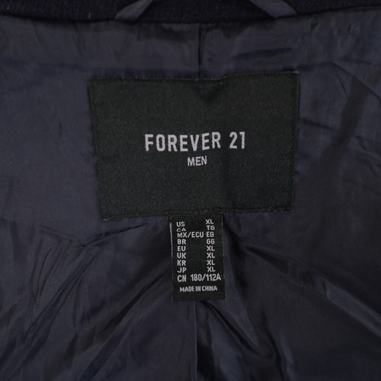 Forever 21 Forever 21 Men's Blue Wool Blend Peak Lapel Double Breasted Size US XL / EU 56 / 4 - 13 Thumbnail