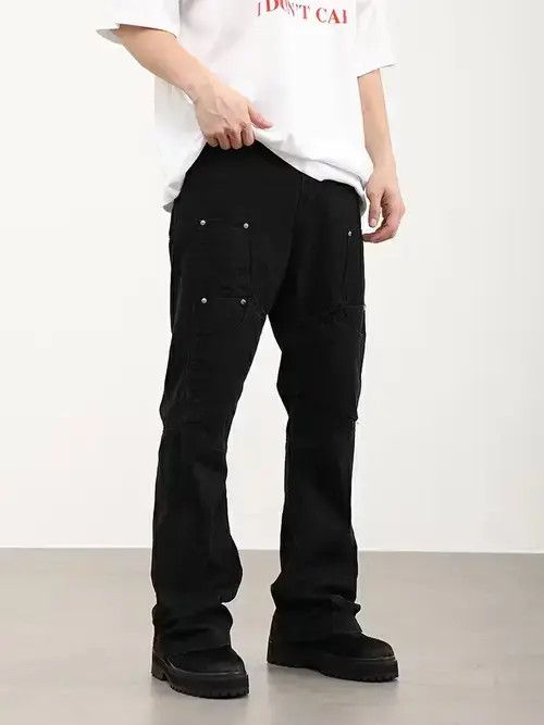 Jean faded flared carpenter cargo pants Size US 34 / EU 50 - 1 Thumbnail