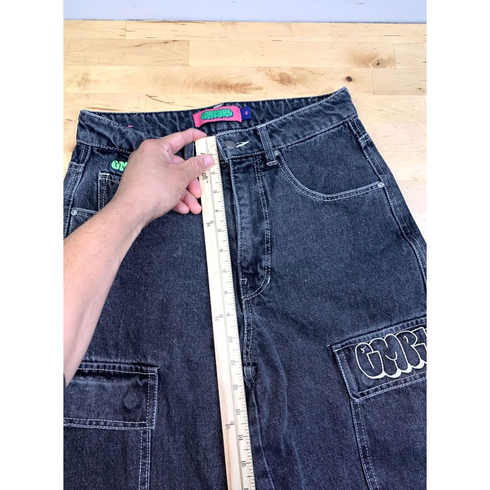 Empyre Empyre Denim Convertible Cargo Jeans Women 4 Black Faded Skate Streetwear 13240 Size 27" / US 4 / IT 40 - 7 Thumbnail