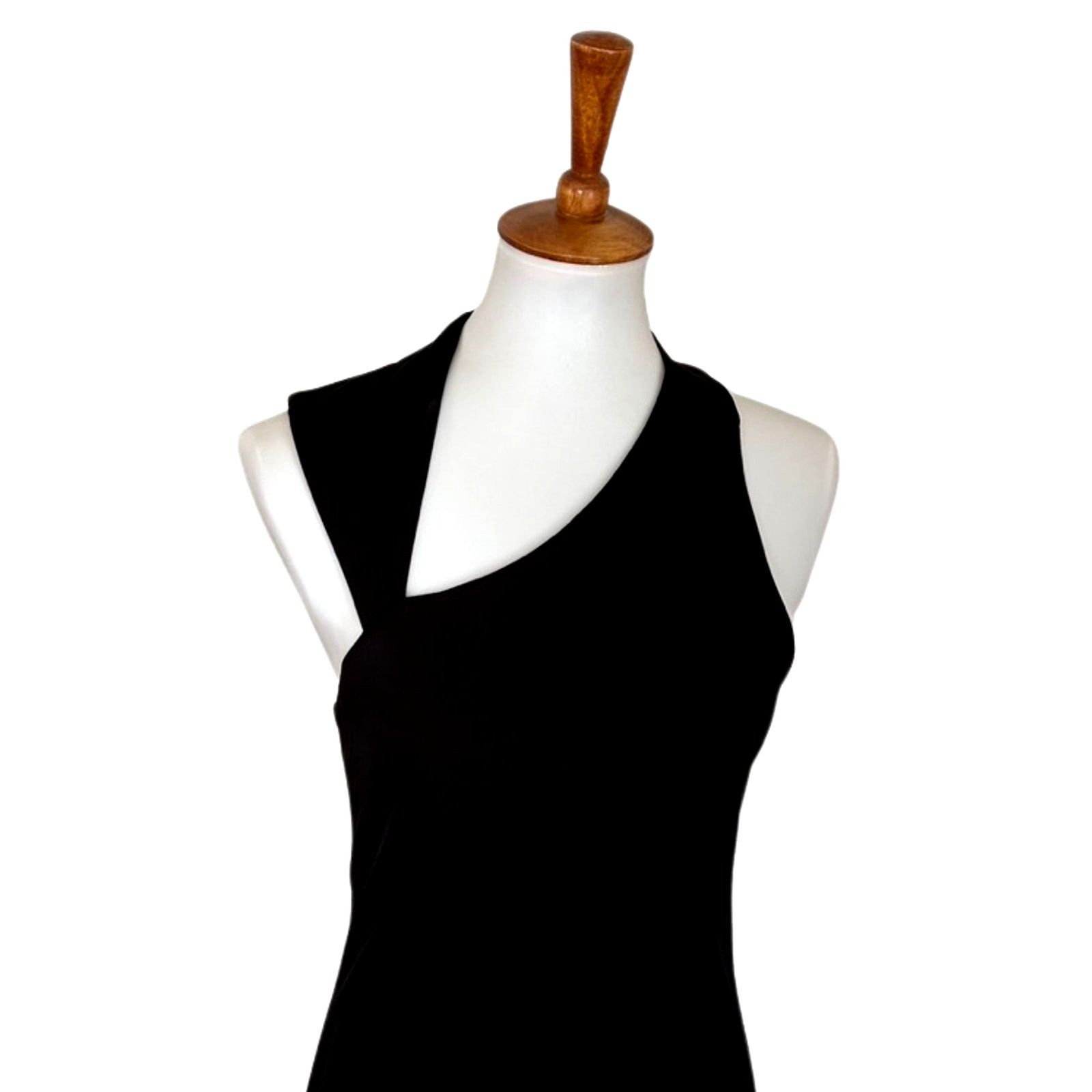 Halston Heritage Halston Heritage Black Asymmetric One-Shoulder Dress Size XS / US 0-2 / IT 36-38 - 3 Thumbnail