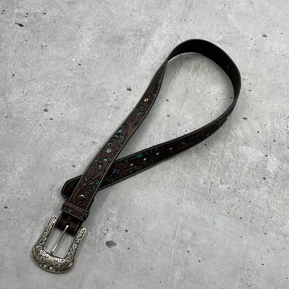 Ariat × Japanese Brand Hype Ariat brown leather belt style hysteric glamour y2k Size ONE SIZE - 2 Thumbnail