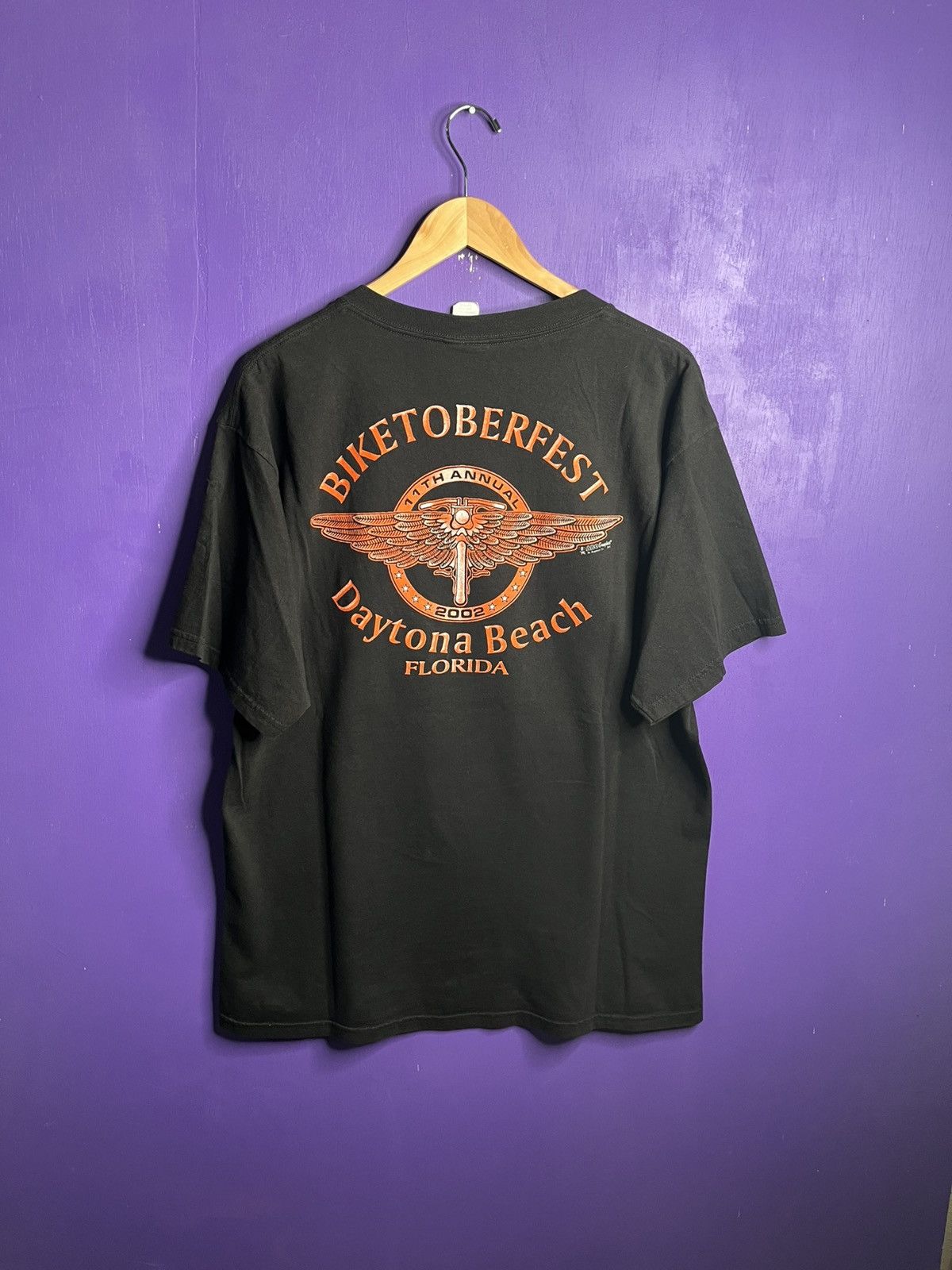 Vintage Vintage 2002 Biktoberfest flame skulls t-shirt Size US XL / EU 56 / 4 - 2 Thumbnail