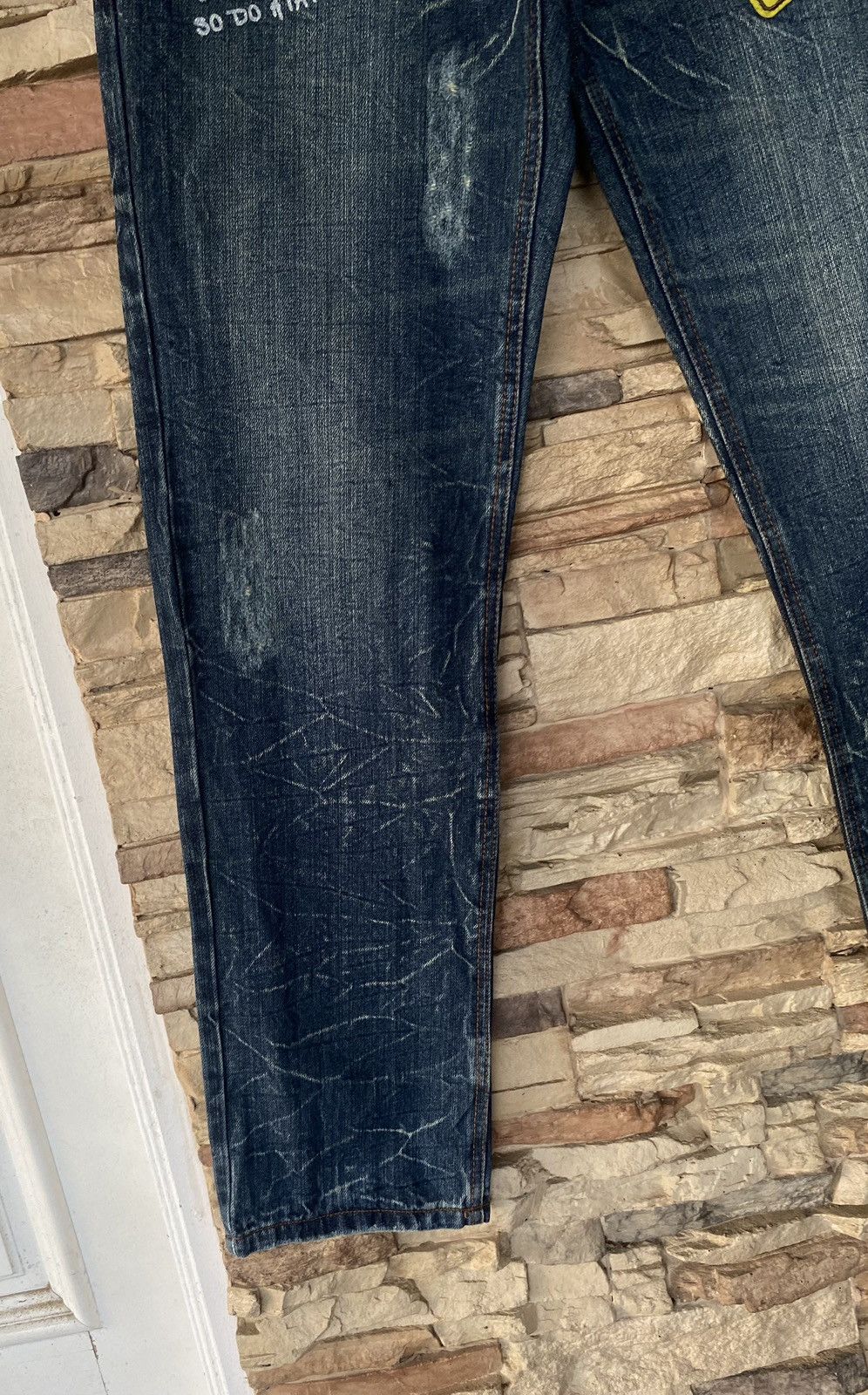 Japanese Brand Rare Flare Patchwork The Highest Hill Distressed Jeans Size US 33 - 3 Thumbnail