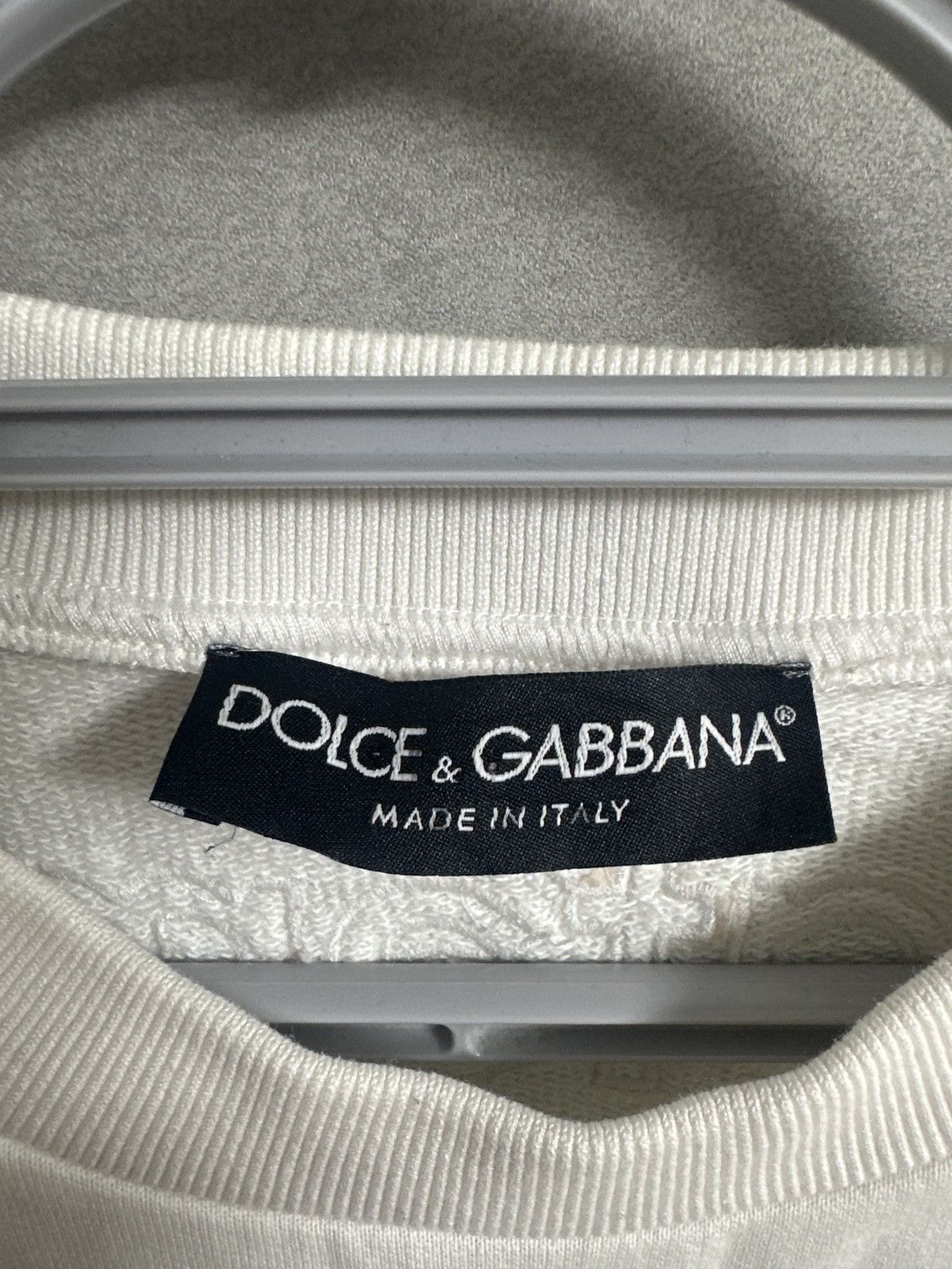Dolce & Gabbana Dolce & Gabbana White Knit Stefano Sweatshirt Size US L / EU 52-54 / 3 - 8 Thumbnail