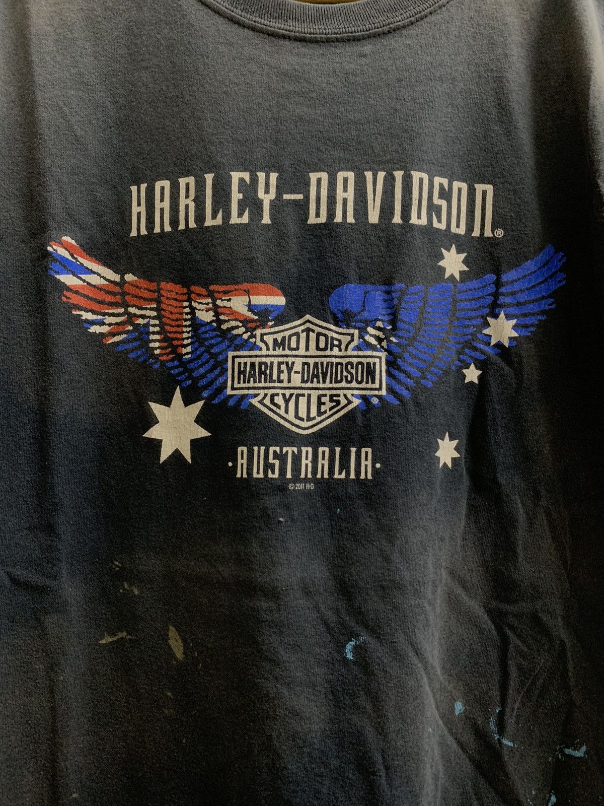 Harley Davidson × Vintage 🔥HOT🔥VINTAGE FADED HARLEY DAVIDSON AUSTRALIA FLAG WING TEE Size US XL / EU 56 / 4 - 2 Thumbnail
