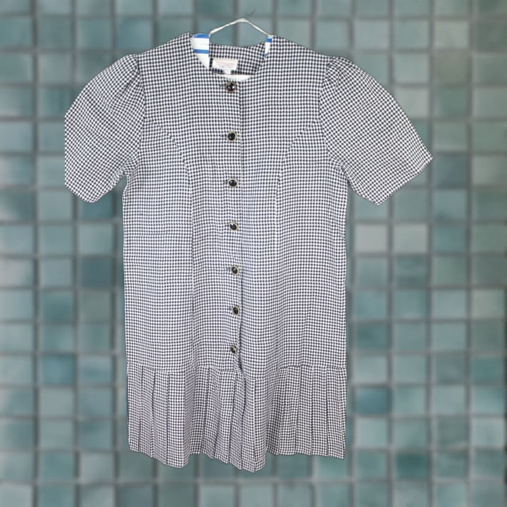 Vintage Mothercare Maternity Dress Womens Ruffle Hem Plaid Black Mini Shirt Size 14 Size XL / US 12-14 / IT 48-50 - 1 Thumbnail