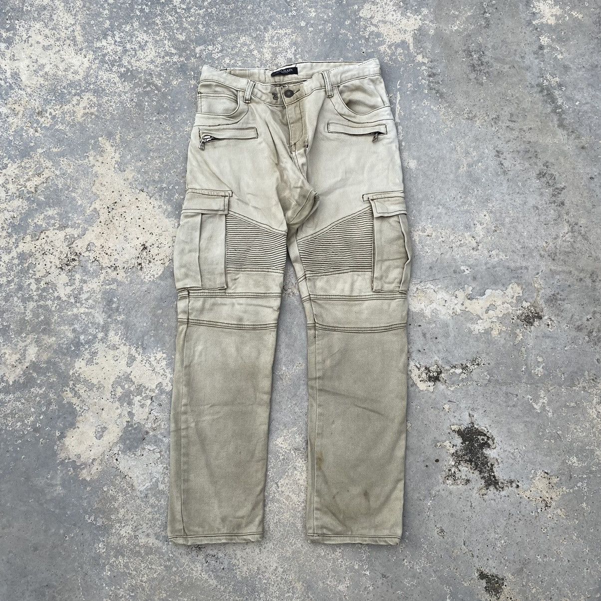 Balmain bikers strech ripped jeans