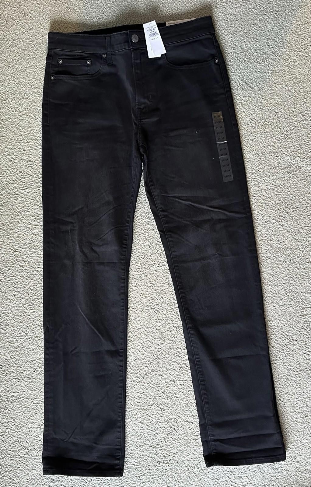 American Eagle Outfitters American Eagle Jeans Men’s 31x34 Straight, Black New w/ Tags Size US 31 - 1 Thumbnail