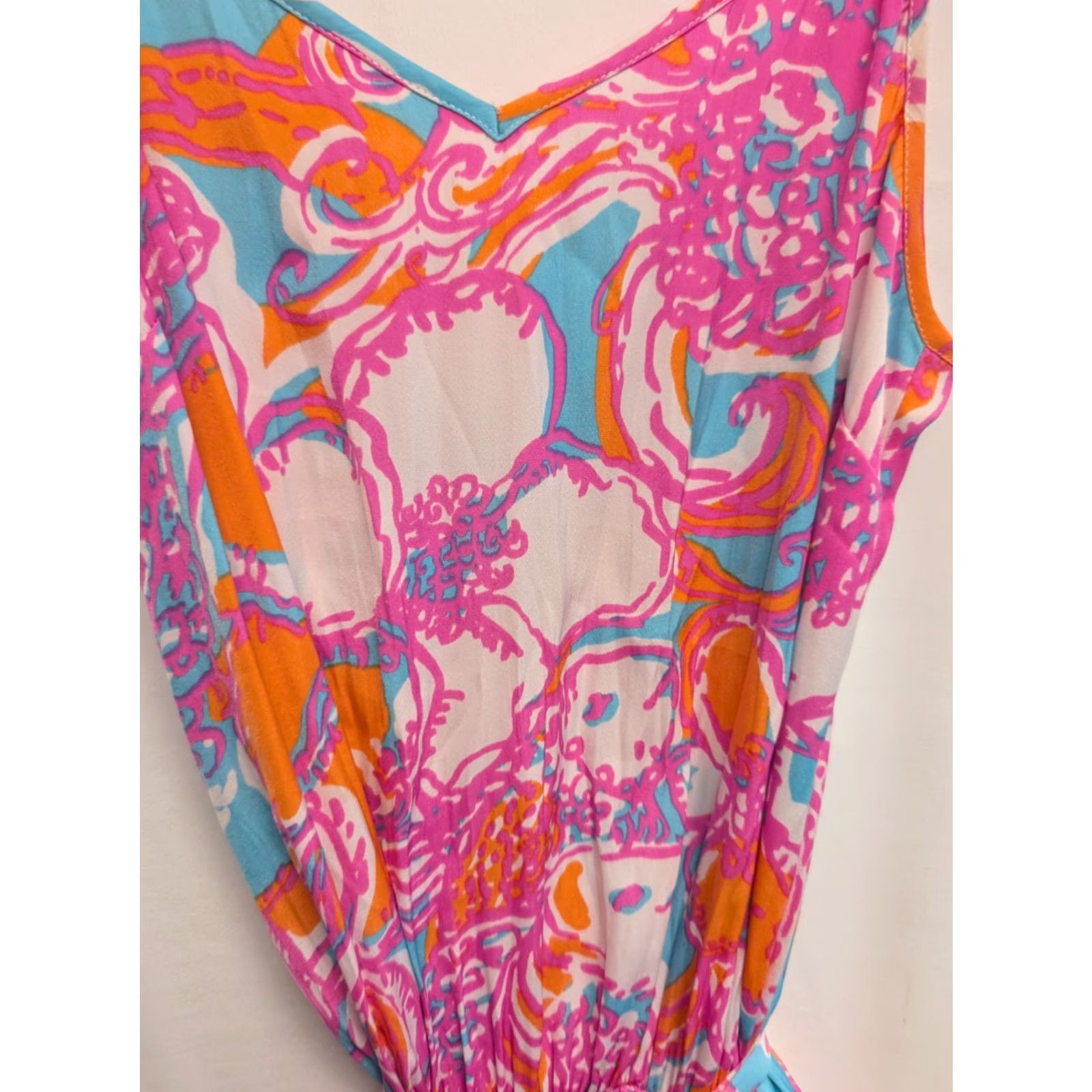 Lilly Pulitzer LILLY PULITZER DEANNA Romper Floral Summer Belted Shorts Pink XS Feeling Tanked Multicolor Polyester Belt Women One-Piece Sleeveless Belted Summer Size 26" / US 2 / IT 38 - 2 Thumbnail