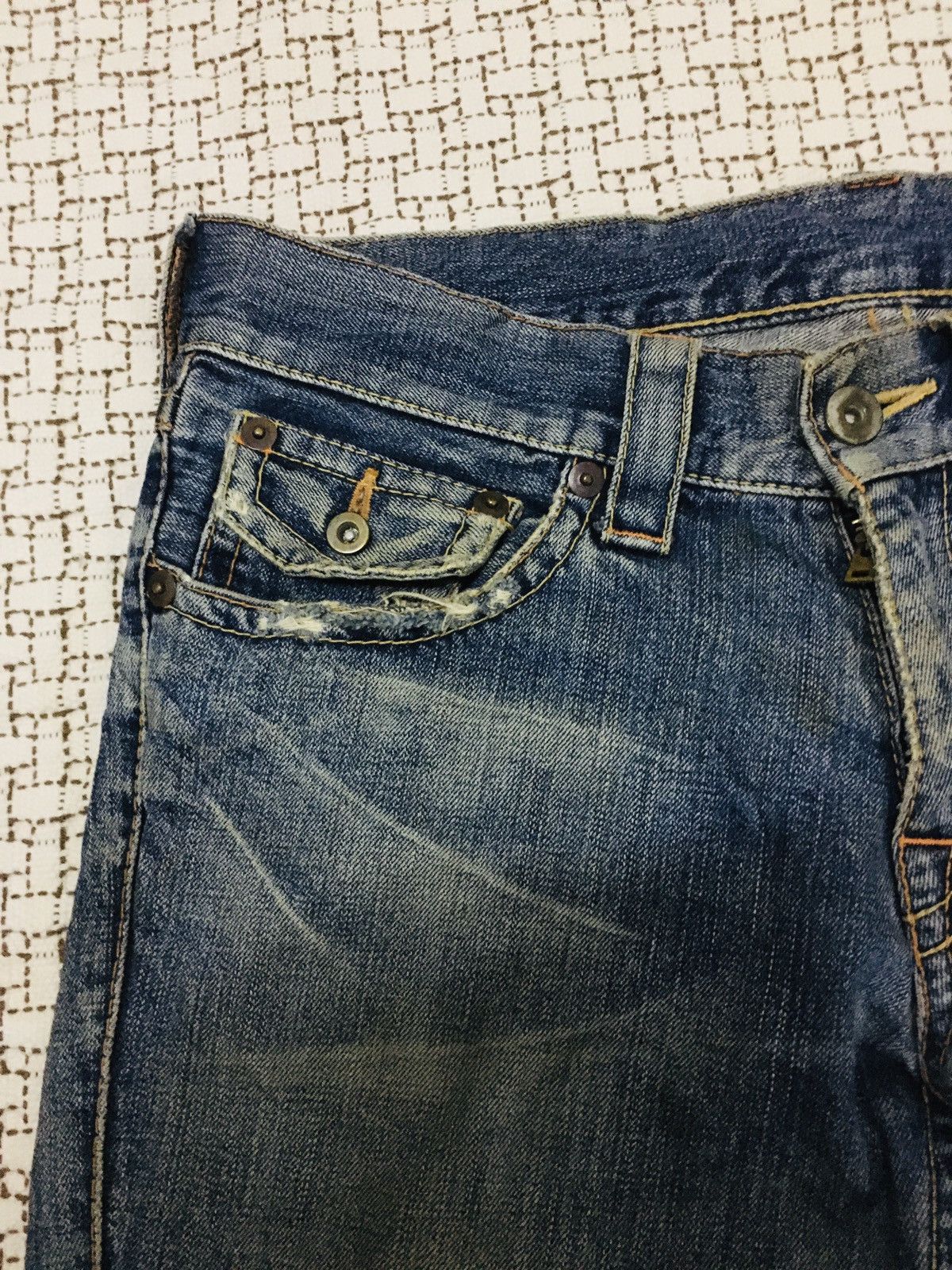 Japanese Brand Unbranded Distressed Flare Jeans (Y01) Size US 33 - 14 Thumbnail