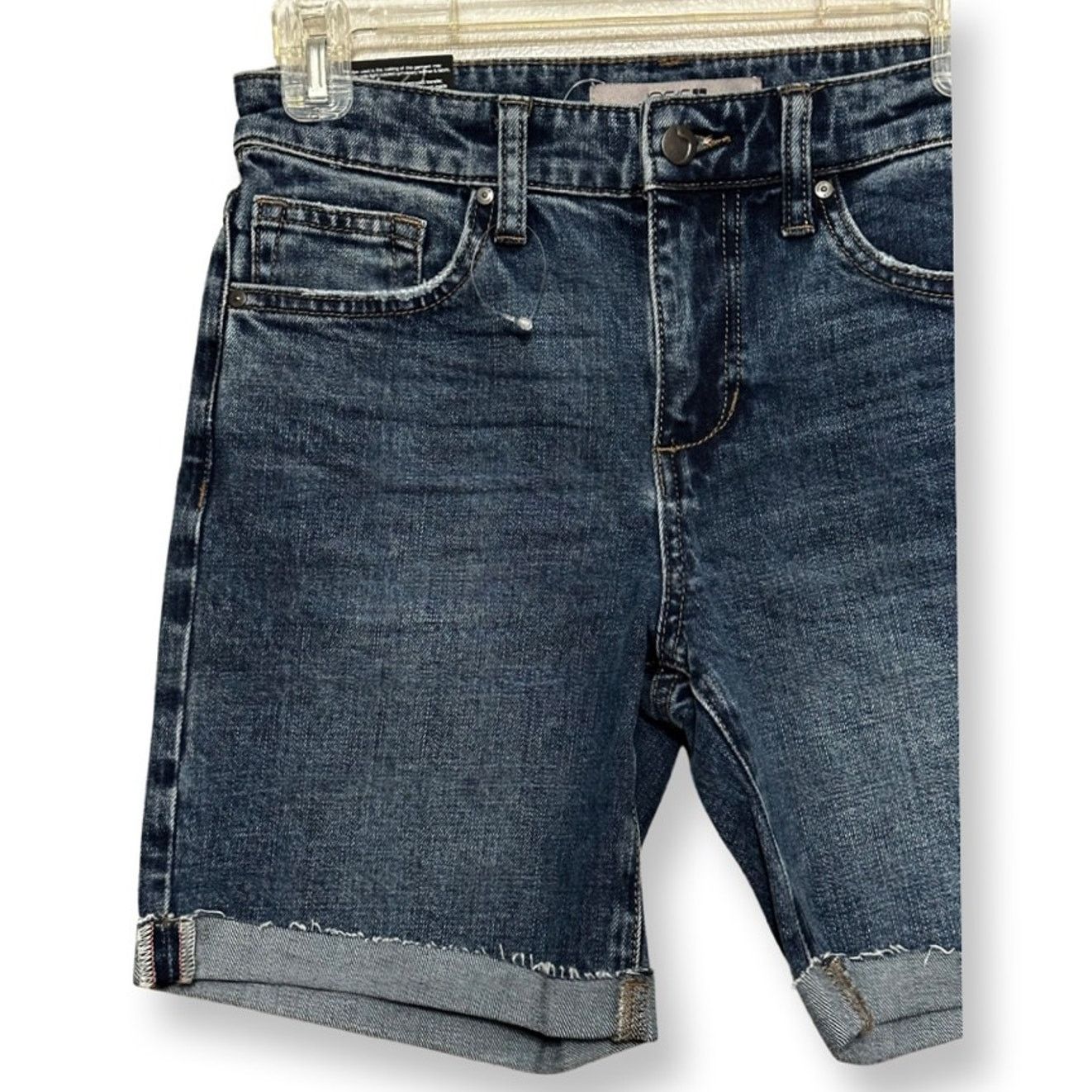 Joe's Joes Jeans Jean Shorts Cuffed Dark Whiskered Raw Hem 24 New Size 24" / US 00 / IT 34 - 2 Thumbnail
