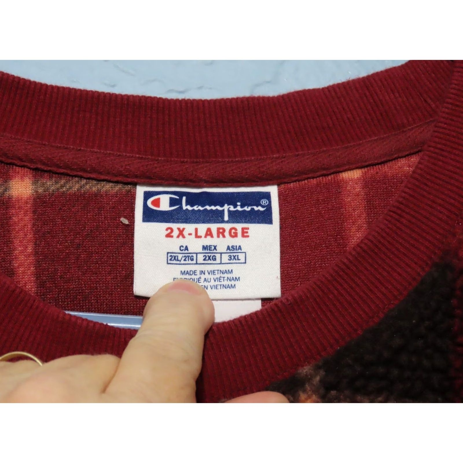 Champion Champion Sherpa Fleece Pullover Men’s 2XL Red Pullover Zipper Logo Long Sleeve Collared Sweatshirt Casual Winter Fall Spring 2XL Mens Size US XXL / EU 58 / 5 - 4 Thumbnail