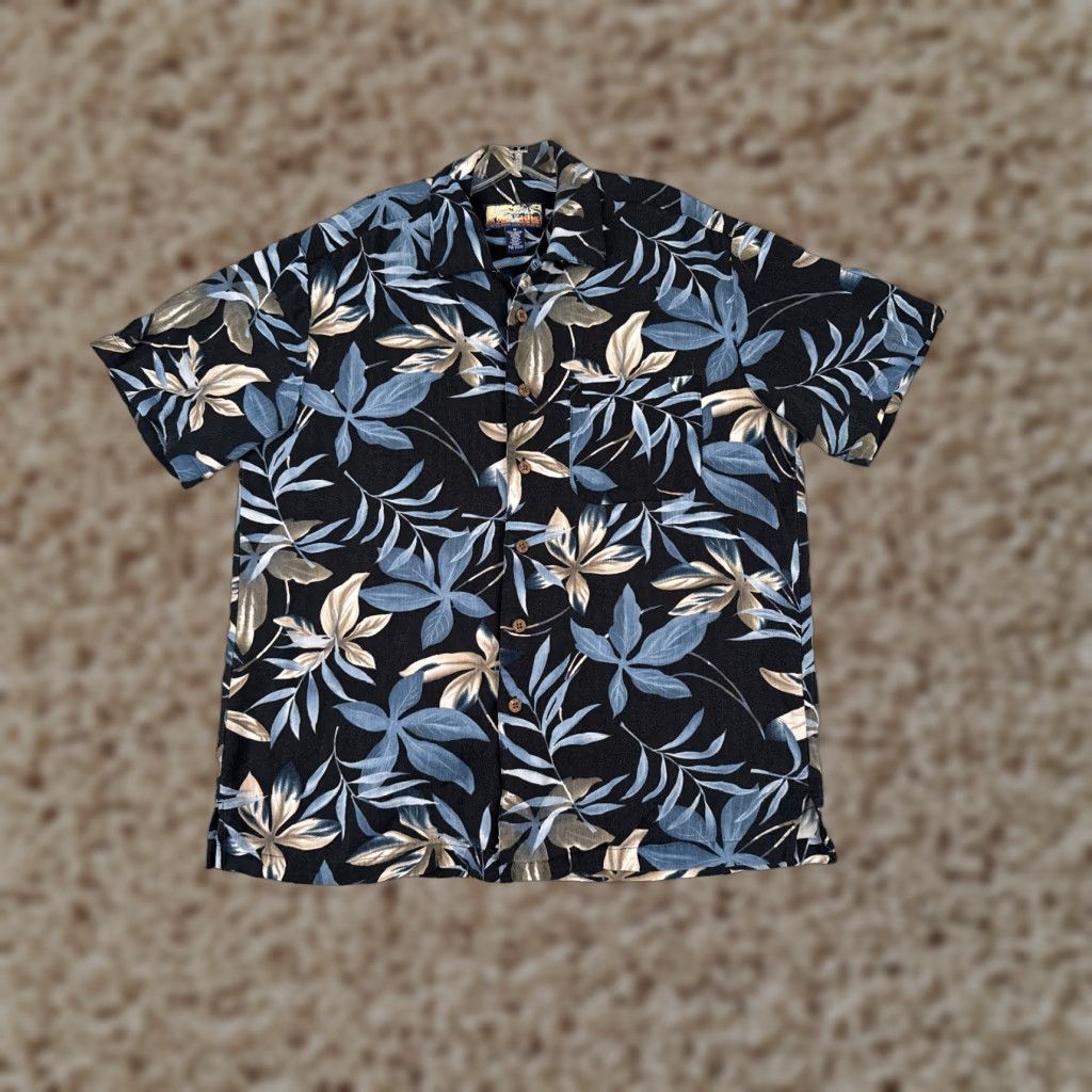 Vintage Havana Jack's Cafe Shirt Men Medium Black Blue Floral Hawaiian Button-Up Rayon Hawaiian Aloha Size US M / EU 48-50 / 2 - 1 Thumbnail